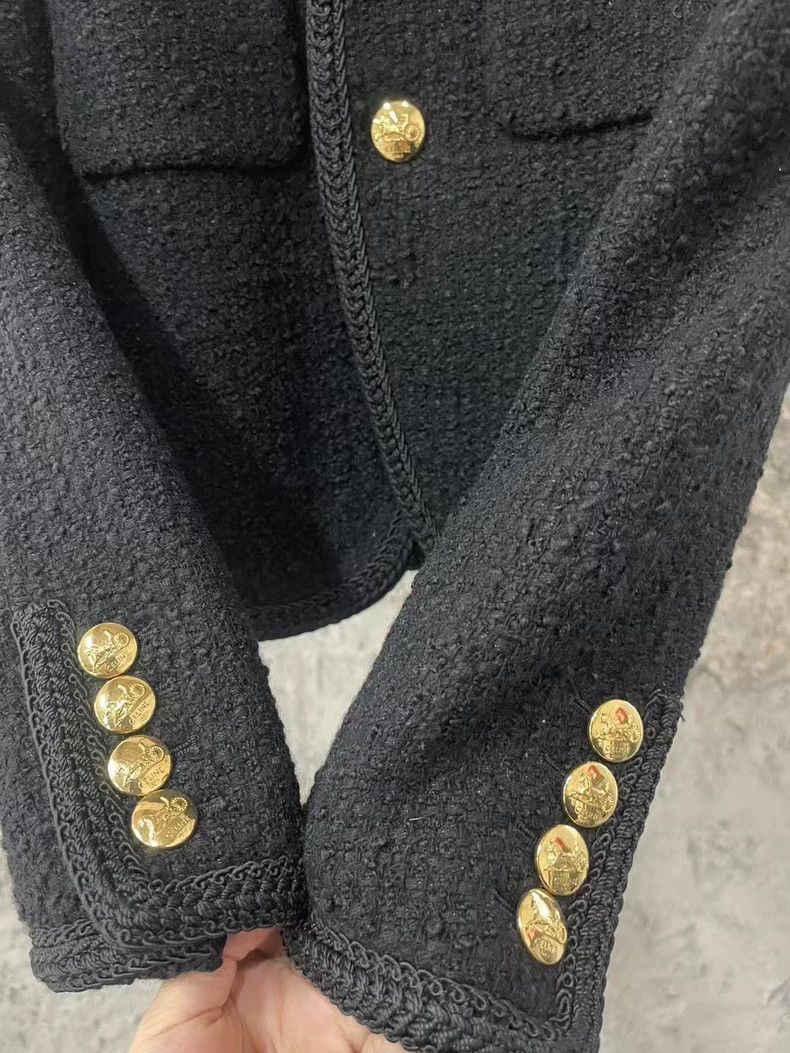 Celine Celine Black Gold Button Tweed Jacket Size US S / EU 44-46 / 1 - 5 Thumbnail