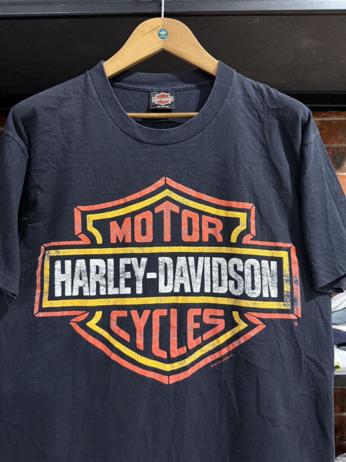 Harley Davidson Vintage 90s Harley Davidson Trade Marke Logo Faded Tee Size US XL / EU 56 / 4 - 2 Thumbnail
