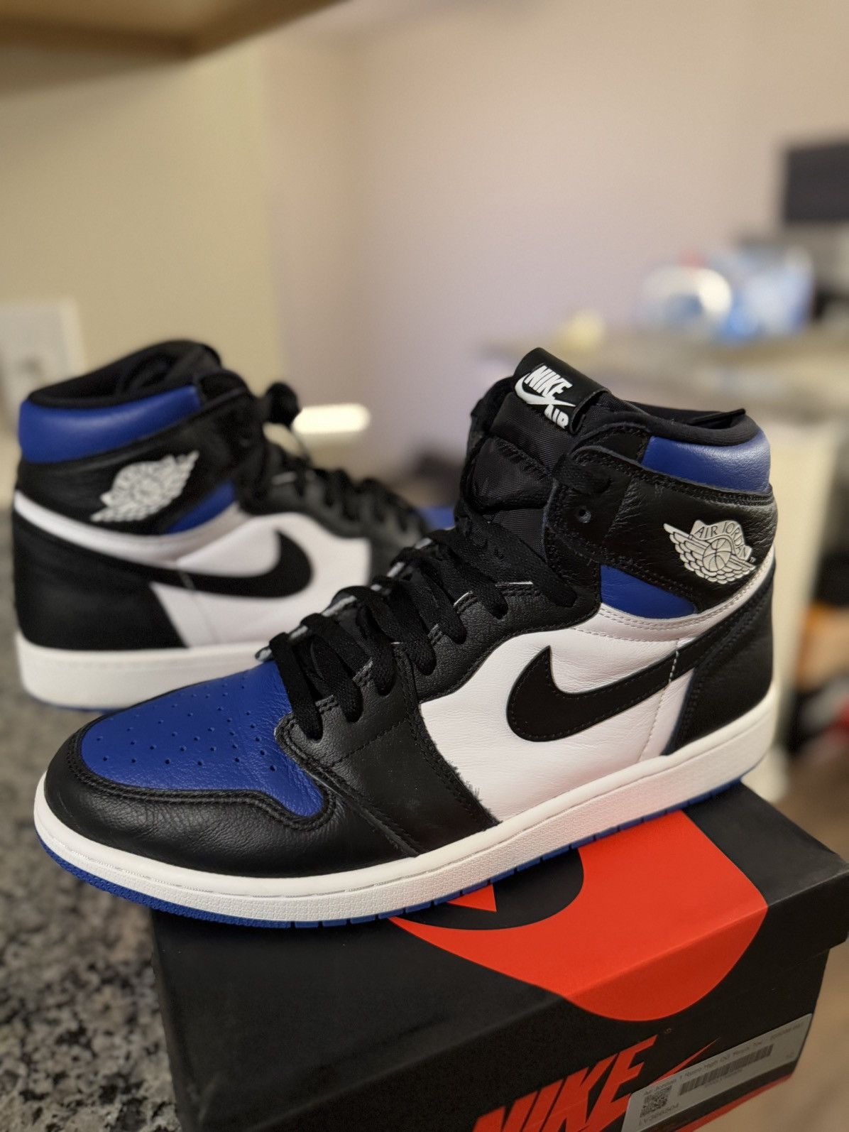 Jordan Brand × Nike Jordan 1 Royal Toe Size 12 (555088-041) W/ BOX Size US 12 / EU 45 - 2 Thumbnail