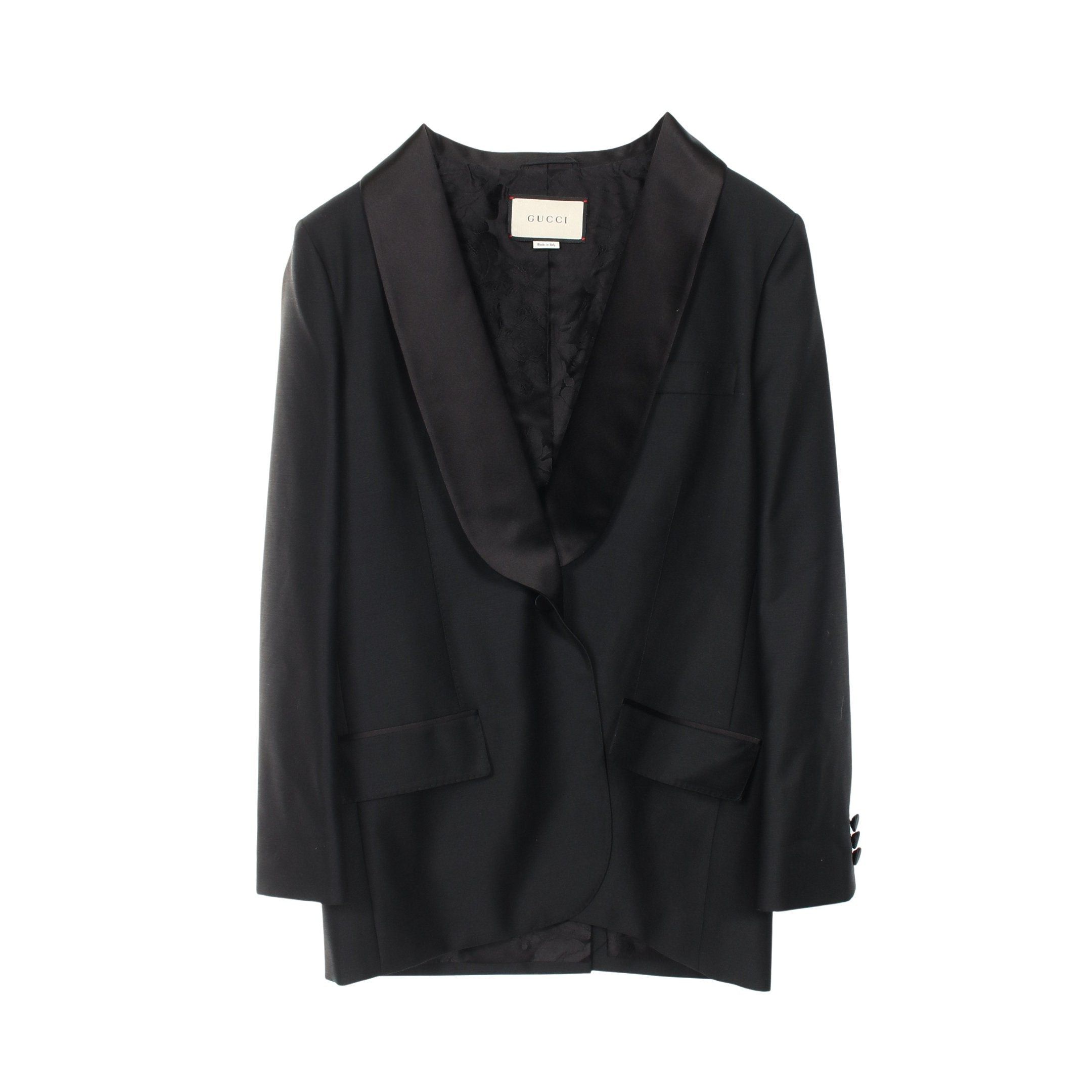 Gucci Gucci Tailored Jacket Wool Mohair Black Sequin Size ONE SIZE - 1 Thumbnail
