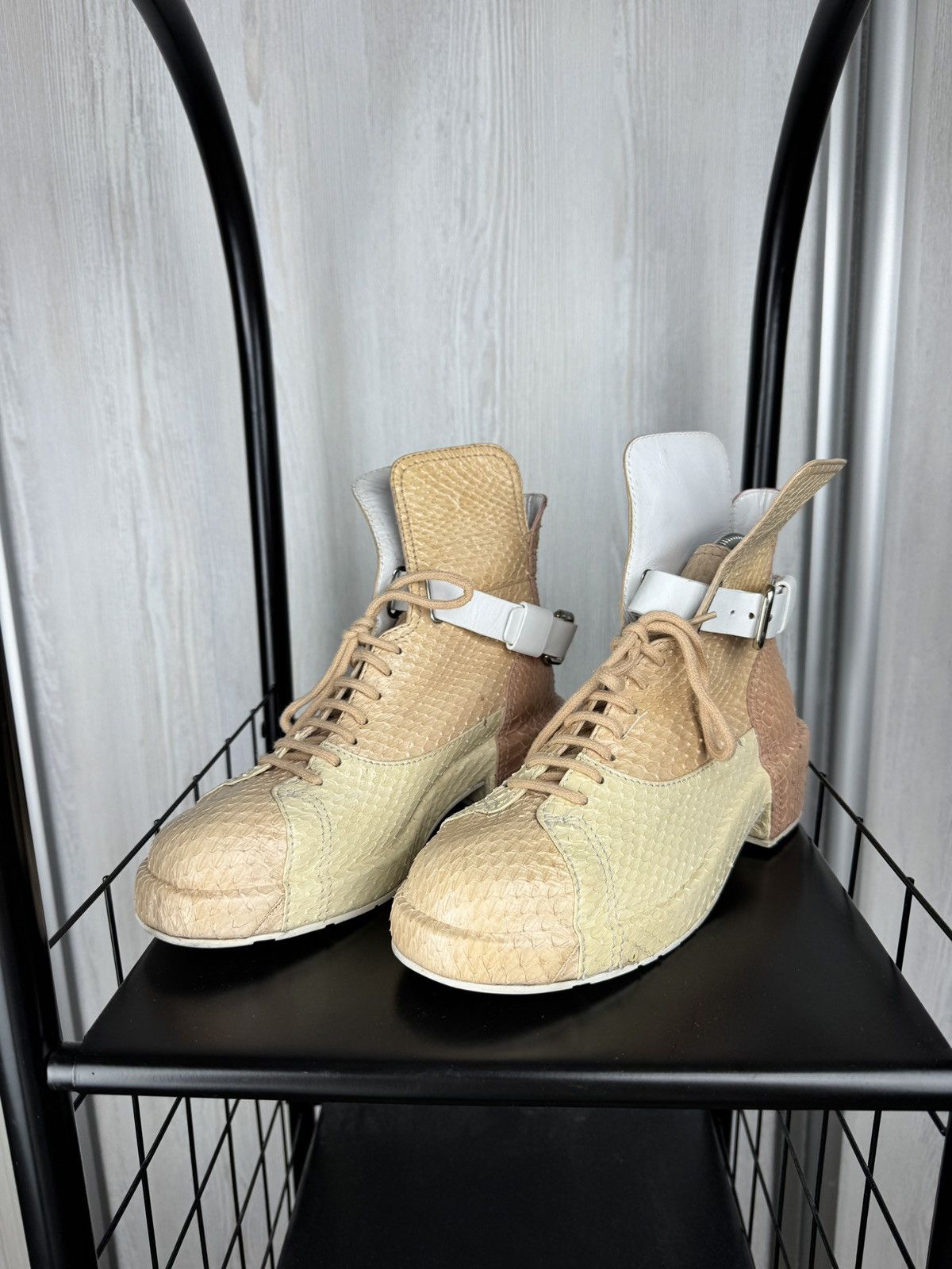 Jil Sander Jil Sander colour blocked snake python style leather boots Size US 7 / IT 37 - 8 Thumbnail