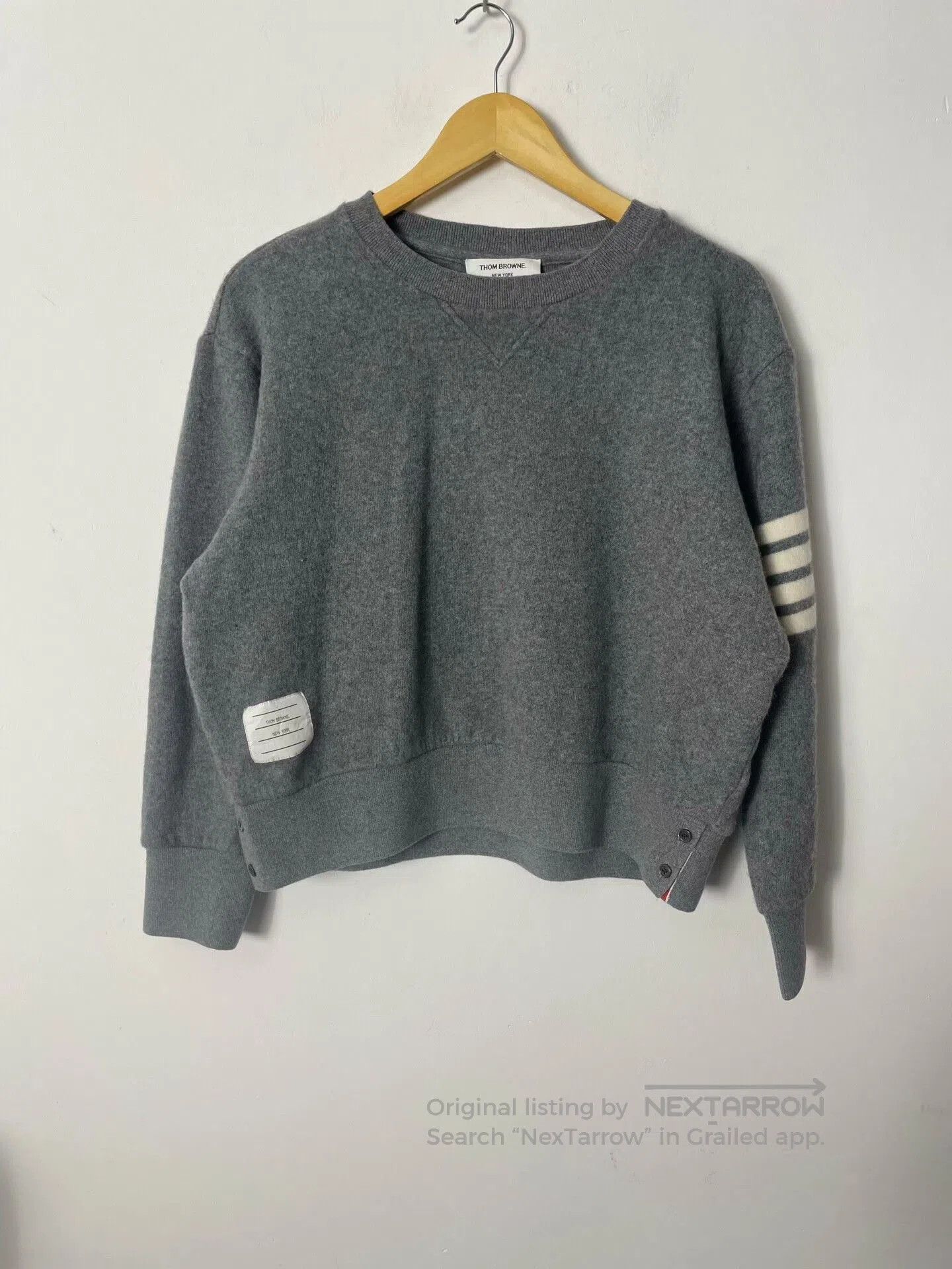 Thom Browne Thom Browne Gray 4-Stripe Sweatshirt. Size US L / EU 52-54 / 3 - 1 Thumbnail