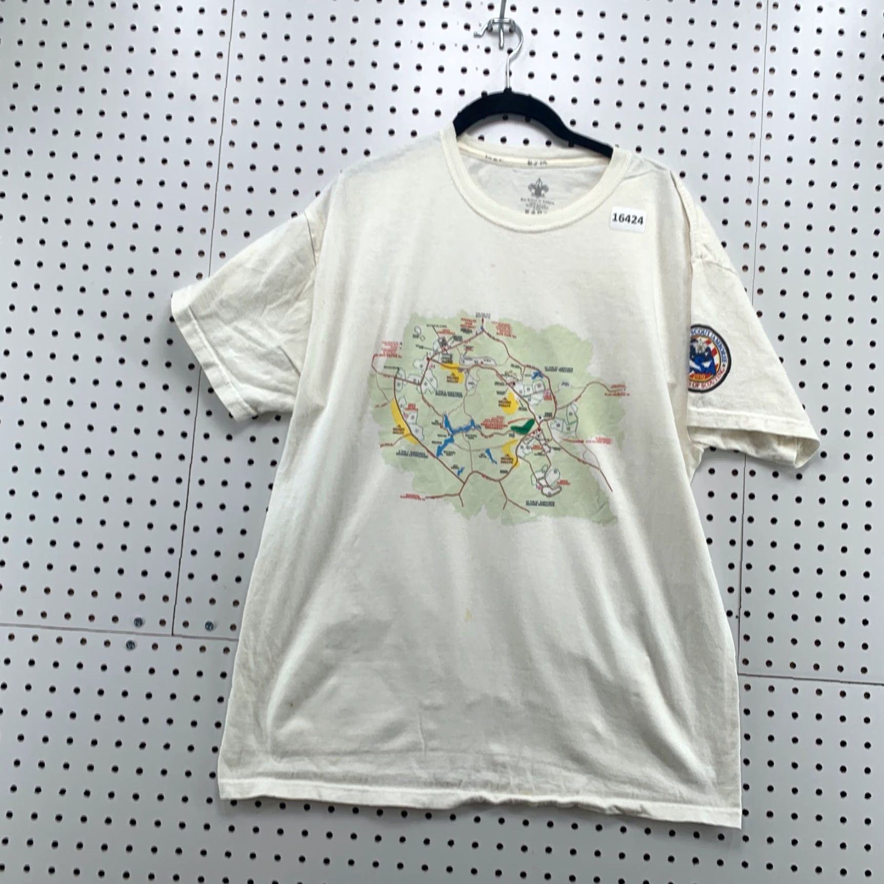 Vintage VINTAGE Boy Scout OF America Shirt Mens Large Map Graphic White Short Sleeve BSA TEE Size US L / EU 52-54 / 3 - 5 Thumbnail