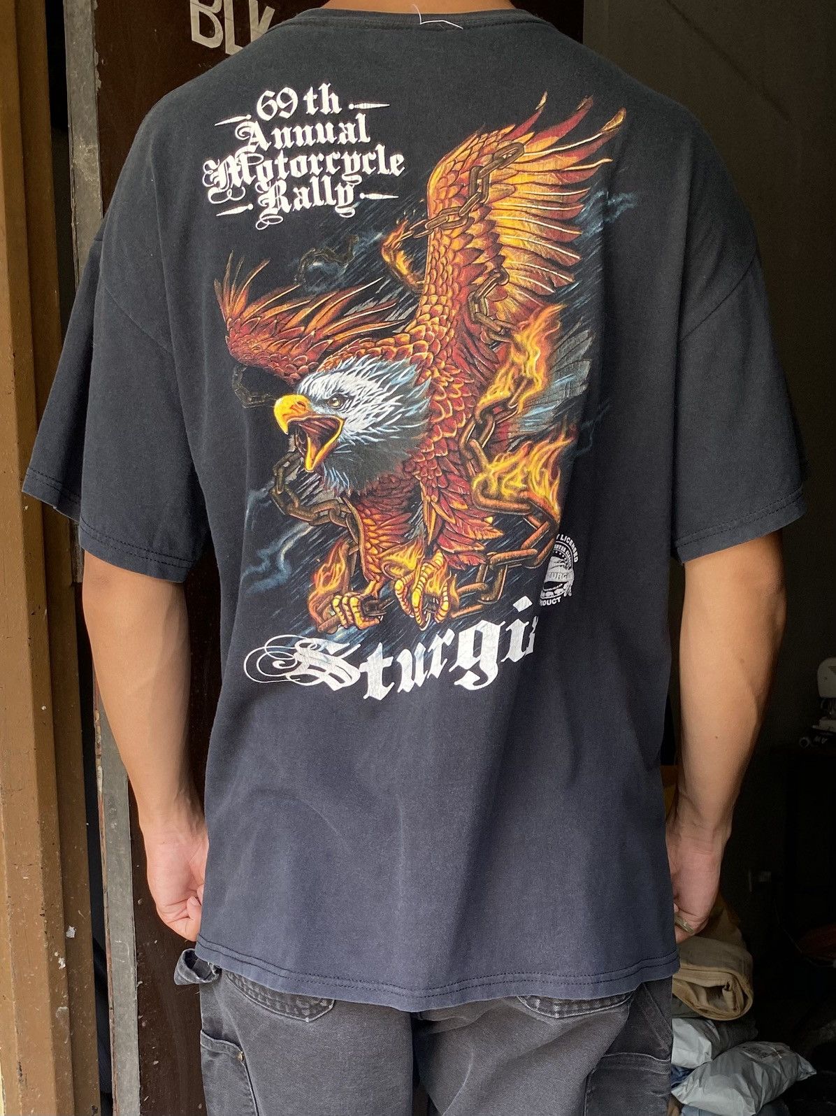 Vintage Sturgis Motorcycle Rally Flaming eagle graphic T-Shirt Size US L / EU 52-54 / 3 - 2 Thumbnail