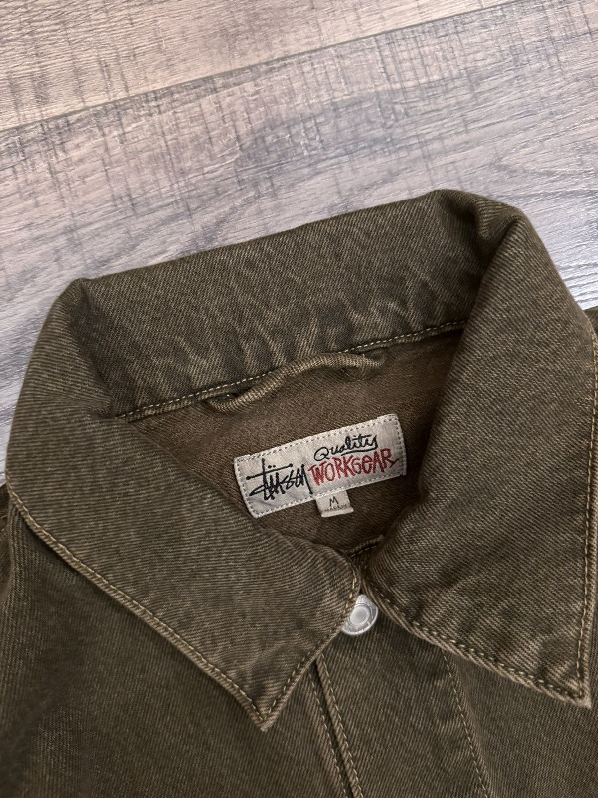 Stussy Stussy mushroom brown denim trucker jacket Size US M / EU 48-50 / 2 - 2 Thumbnail