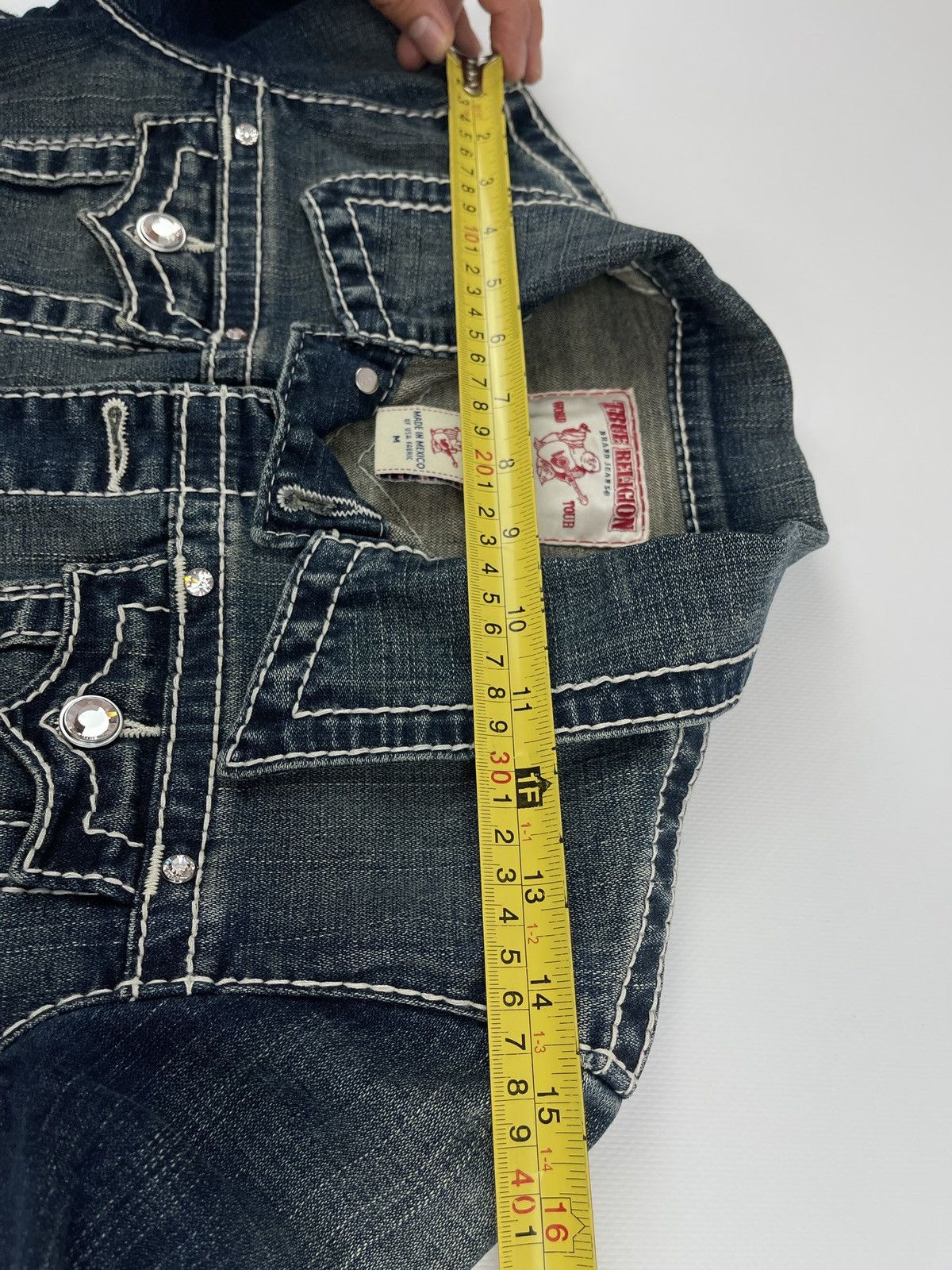 Swarovski × True Religion × Vintage True Religion Swarovski Denim Jacket Y2k Size M / US 6-8 / IT 42-44 - 15 Thumbnail