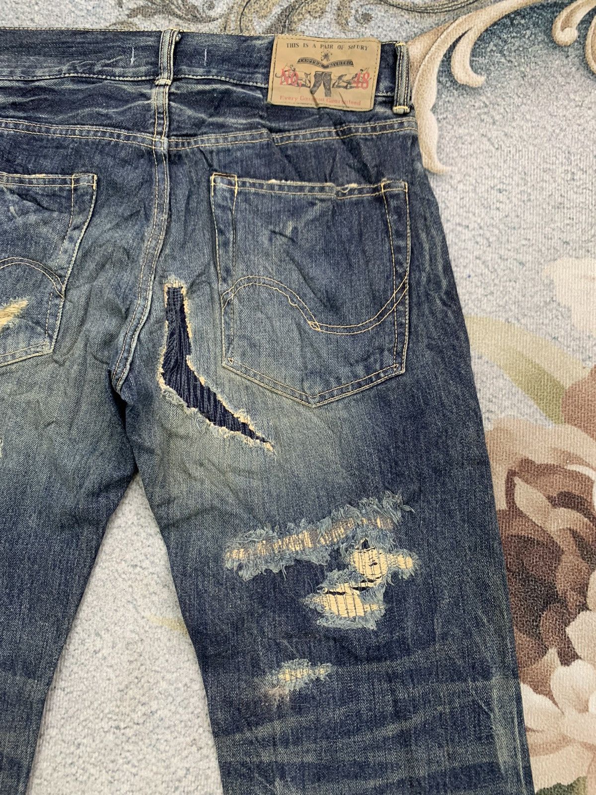 Self Edge Nice Sifury Copper Riveted Selvedge Denim Pant Made in Japan Size US 31 - 13 Thumbnail