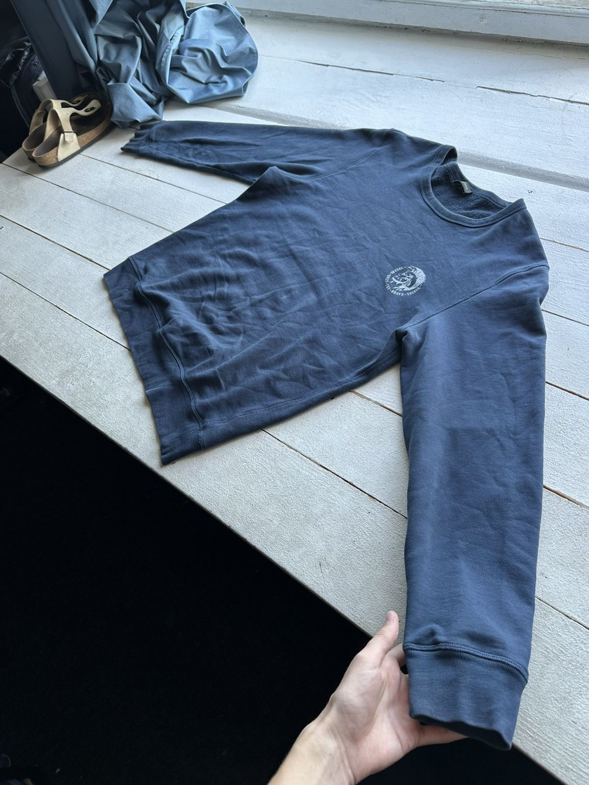 Diesel VNTG 🚨 DIESEL SWEATSHIRT BIG LOGO BRAVE DARK BLUE Y2K Size US L / EU 52-54 / 3 - 2 Thumbnail