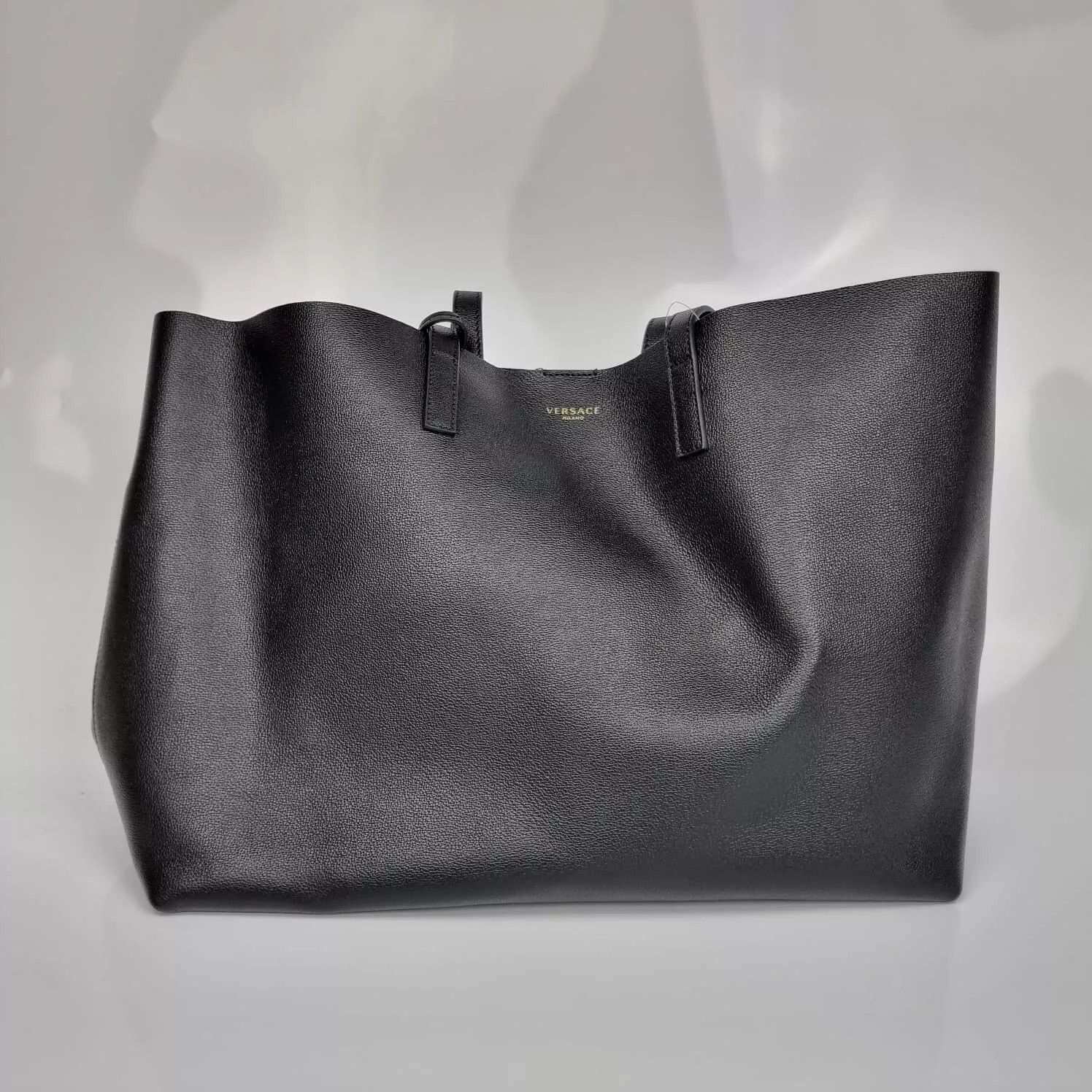 Versace Versace Black Leather Tote Bag New Size ONE SIZE - 3 Thumbnail