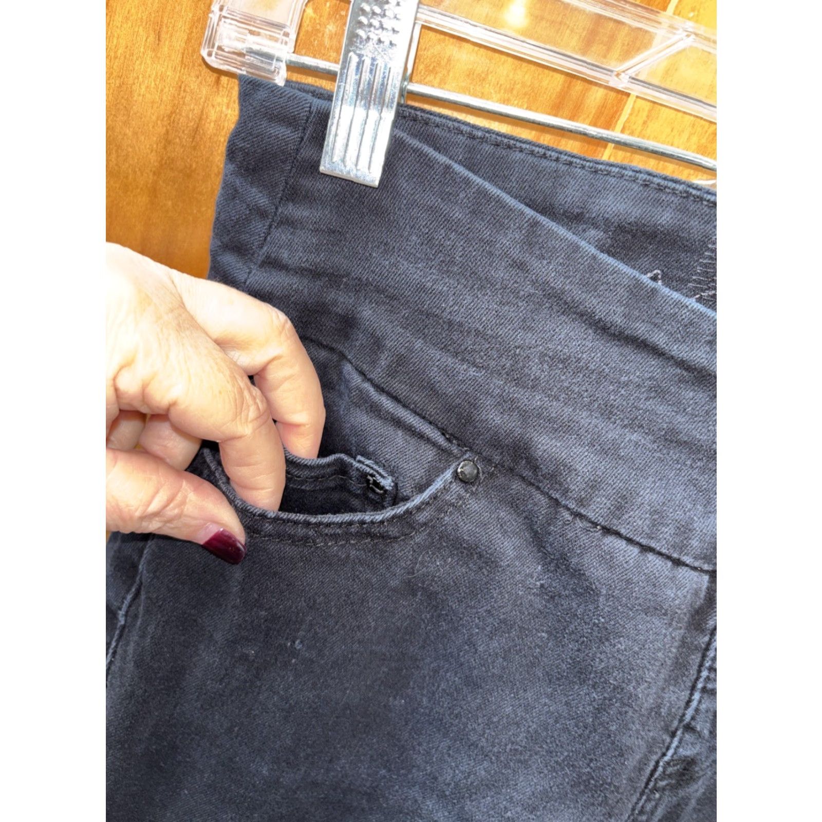 AG Jeans JAG Jeans Women 0P Petite Black Western Glove Works Pockets Stretch Pullon Jeans Size 25" / US 0 / IT 36 - 3 Thumbnail