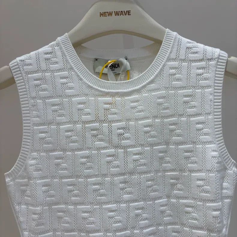 Fendi Fendi Double F Letter Logo Slim Fit Knitted Hollow-out Sle Size XS / US 0-2 / IT 36-38 - 3 Thumbnail