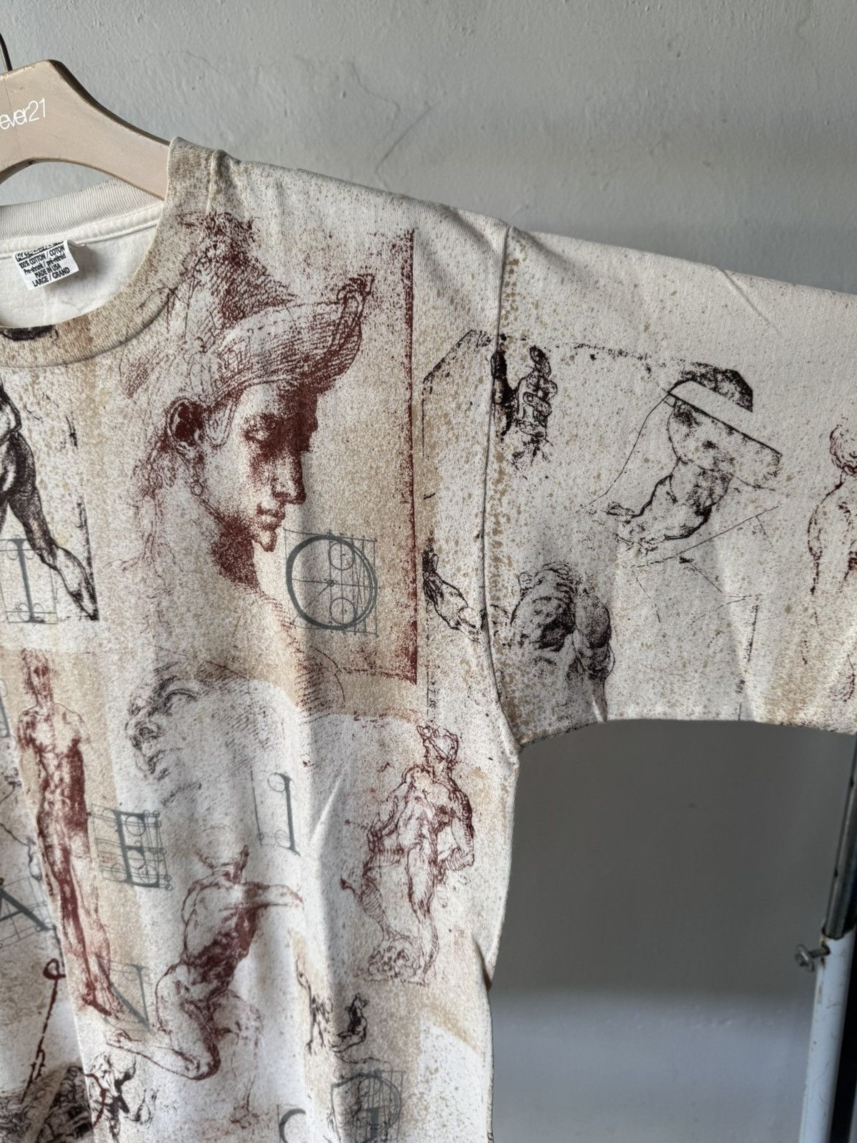 Vintage 90s Michelangelo Renaissance Art David Fullprint Shirt Size US L / EU 52-54 / 3 - 8 Thumbnail