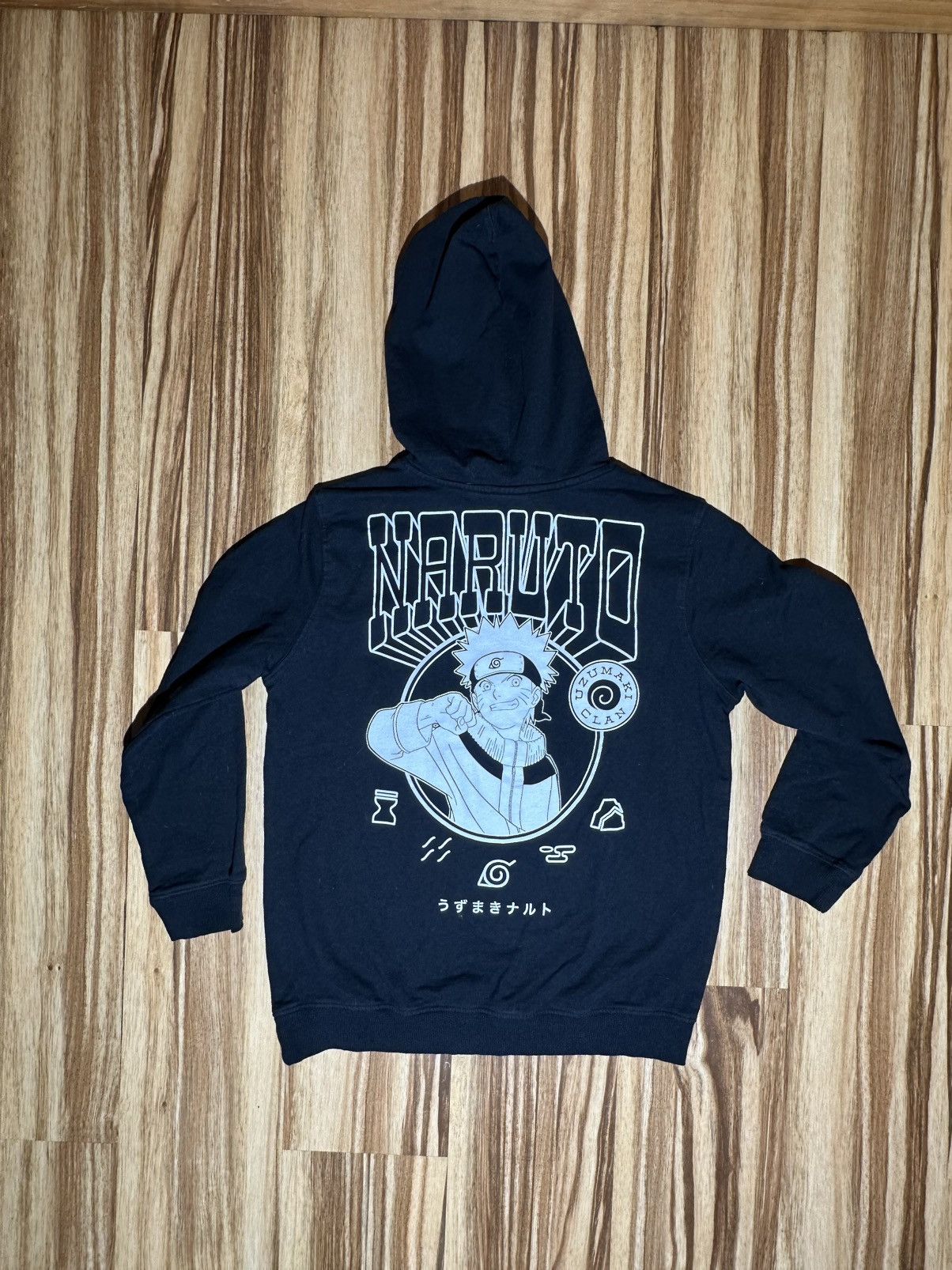 Other Vint 02 Naruto BlackHoodie with White print front and back Size US M / EU 48-50 / 2 - 5 Thumbnail
