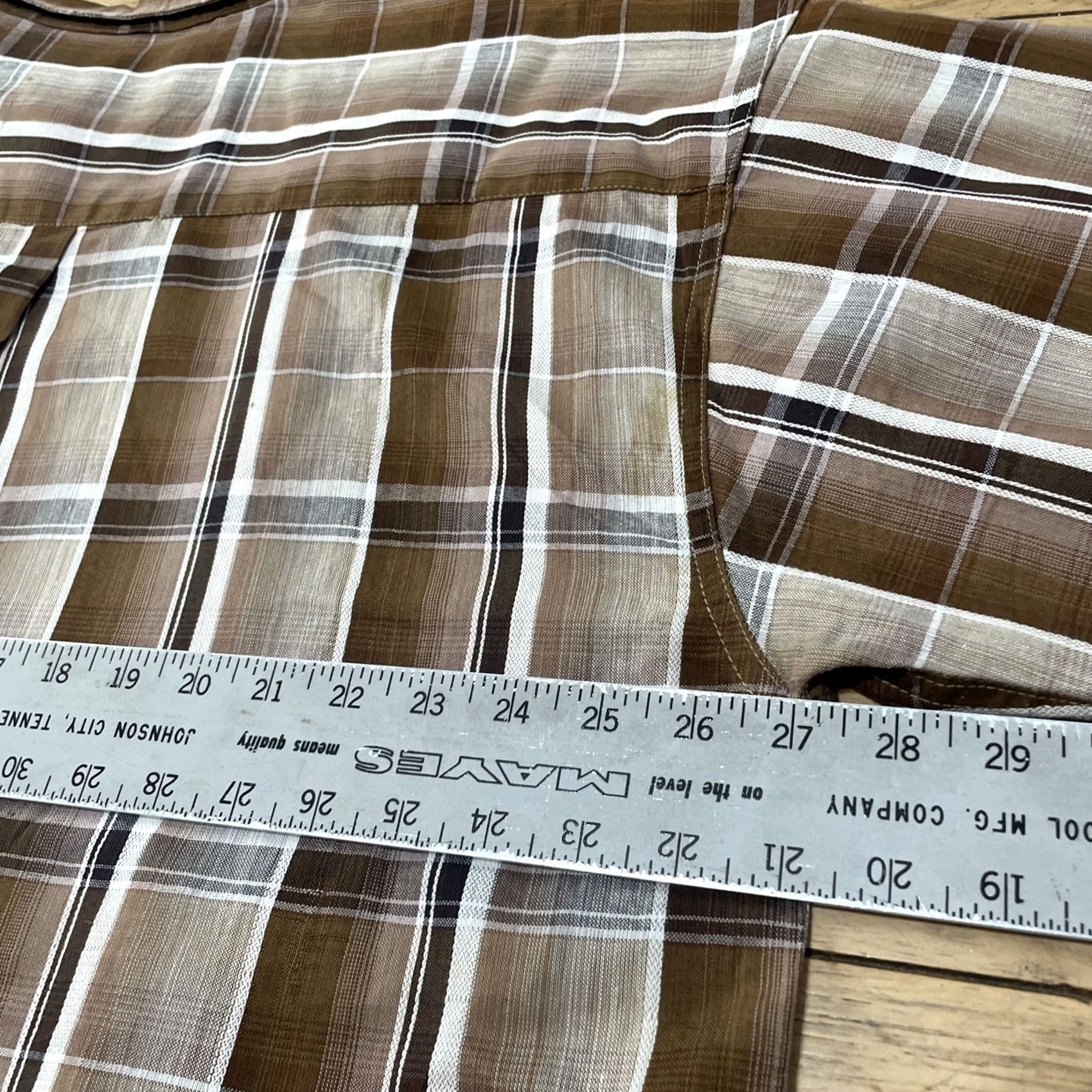 Vintage VINTAGE Evolution in Design Button Shirt Men 2XL Brown Western Plaid 70s 90s XXL 54" Short Sleeve Button-Up Collared Mens Size US XXL / EU 58 / 5 - 7 Thumbnail