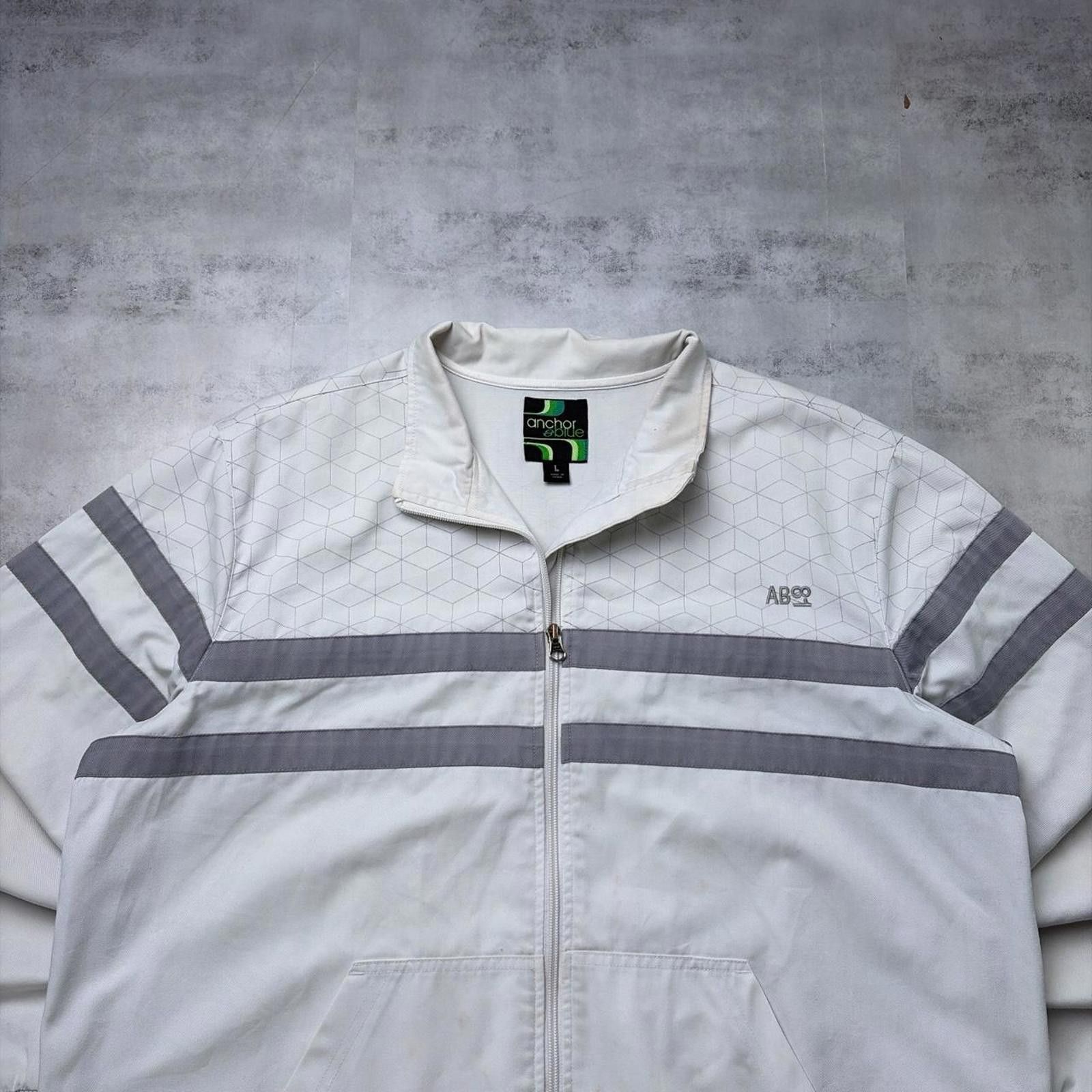 Anchor Blue Y2K Anchor Blue Grunge Surf Distressed Striped Bomber Jacket Size US L / EU 52-54 / 3 - 2 Thumbnail