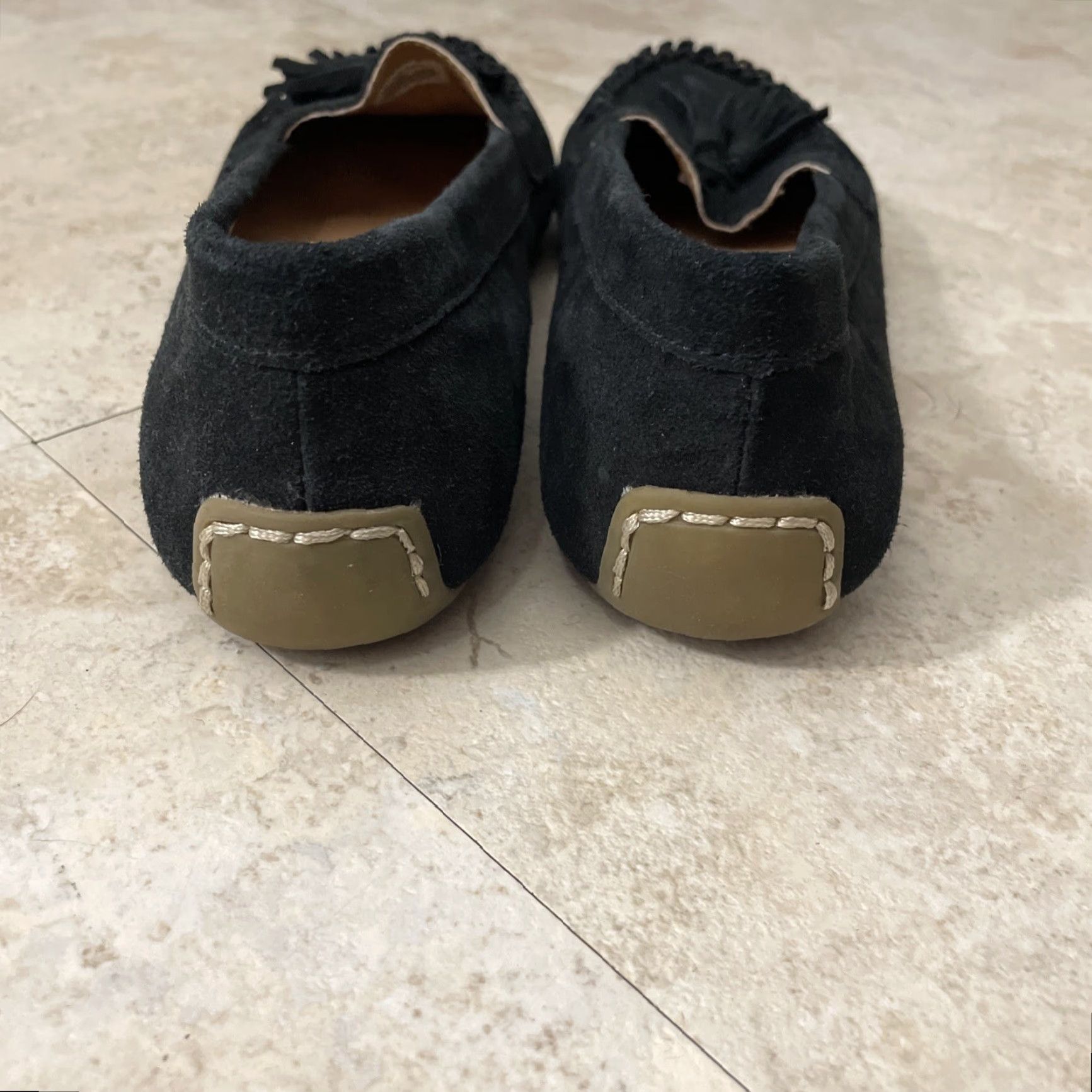 Lucky Brand Lucky Brand Black Suede Leather Slip On Cushioned Moccasins Tassel 10 Women Slippers Loafers Moccasin Leather Suede Cushioned Tassel Black 10 Women Size US 10 / IT 40 - 4 Thumbnail