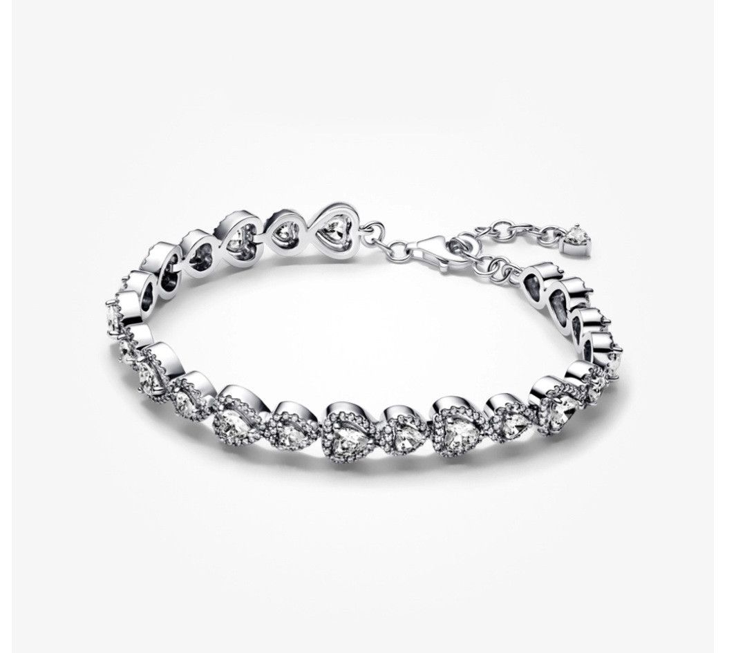 pandora PANDORA HALO HEARTS STERLING SILVER BRACELET SIZE 18 Size ONE SIZE - 4 Thumbnail