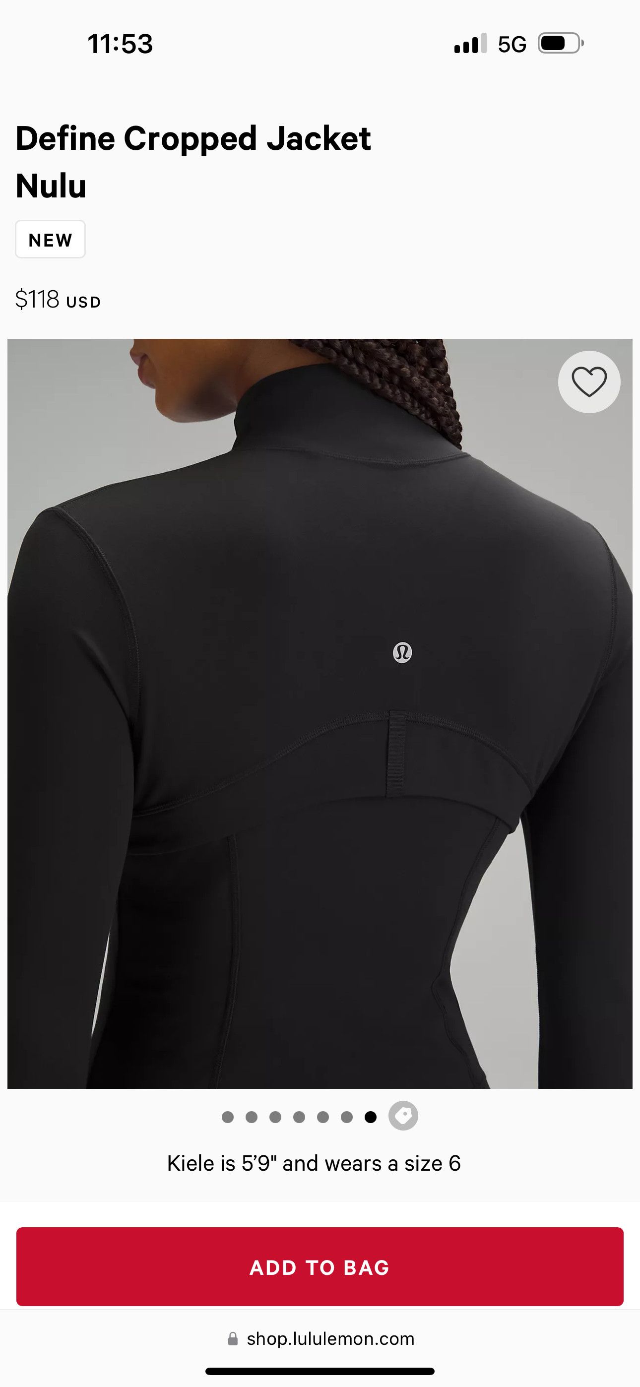 Lululemon Defined Cropped Jacket Nulu Size L / US 10 / IT 46 - 3 Thumbnail