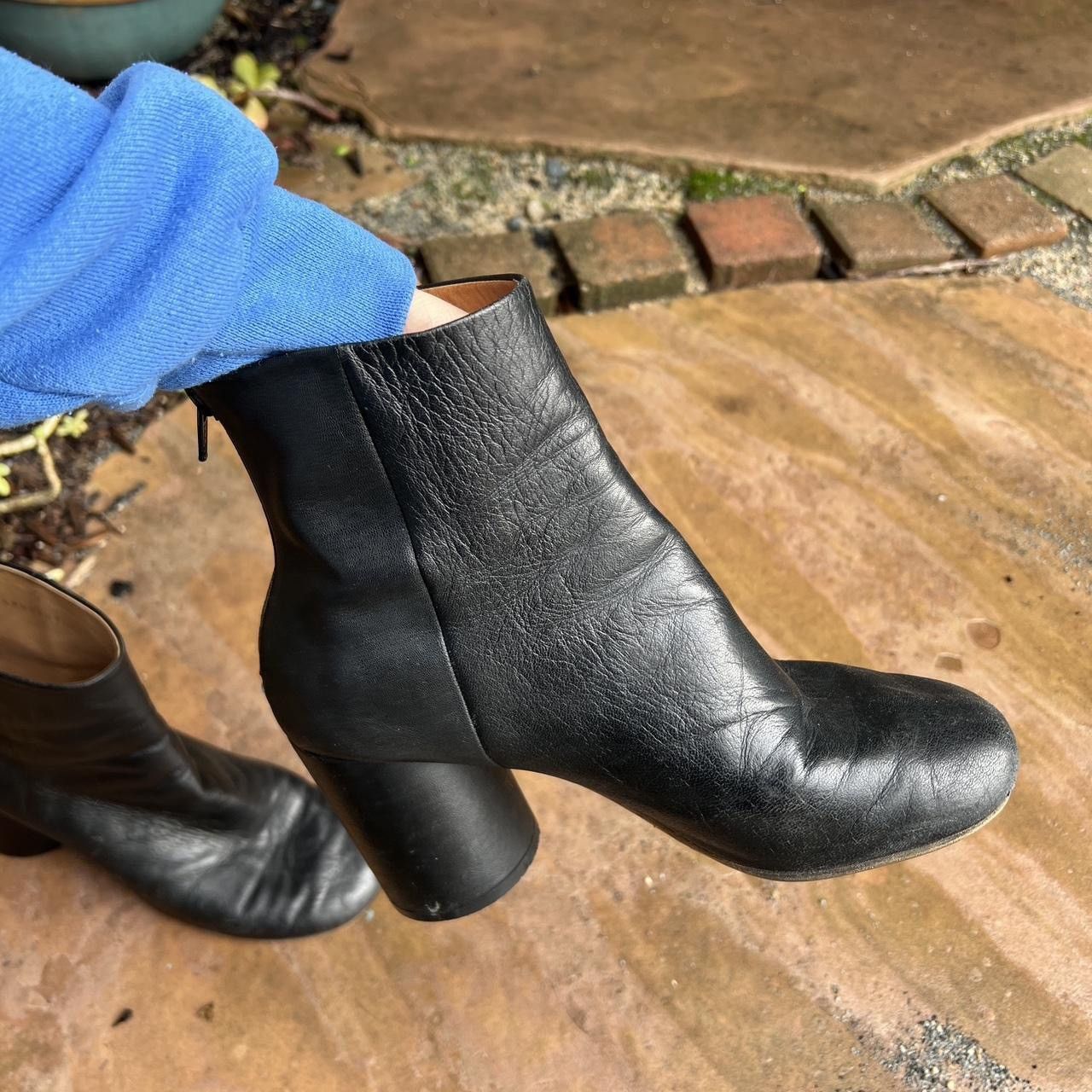 Maison Margiela Maison Margiela Black Leather Ankle Boots – Size 38 Size US 8 / IT 38 - 3 Thumbnail