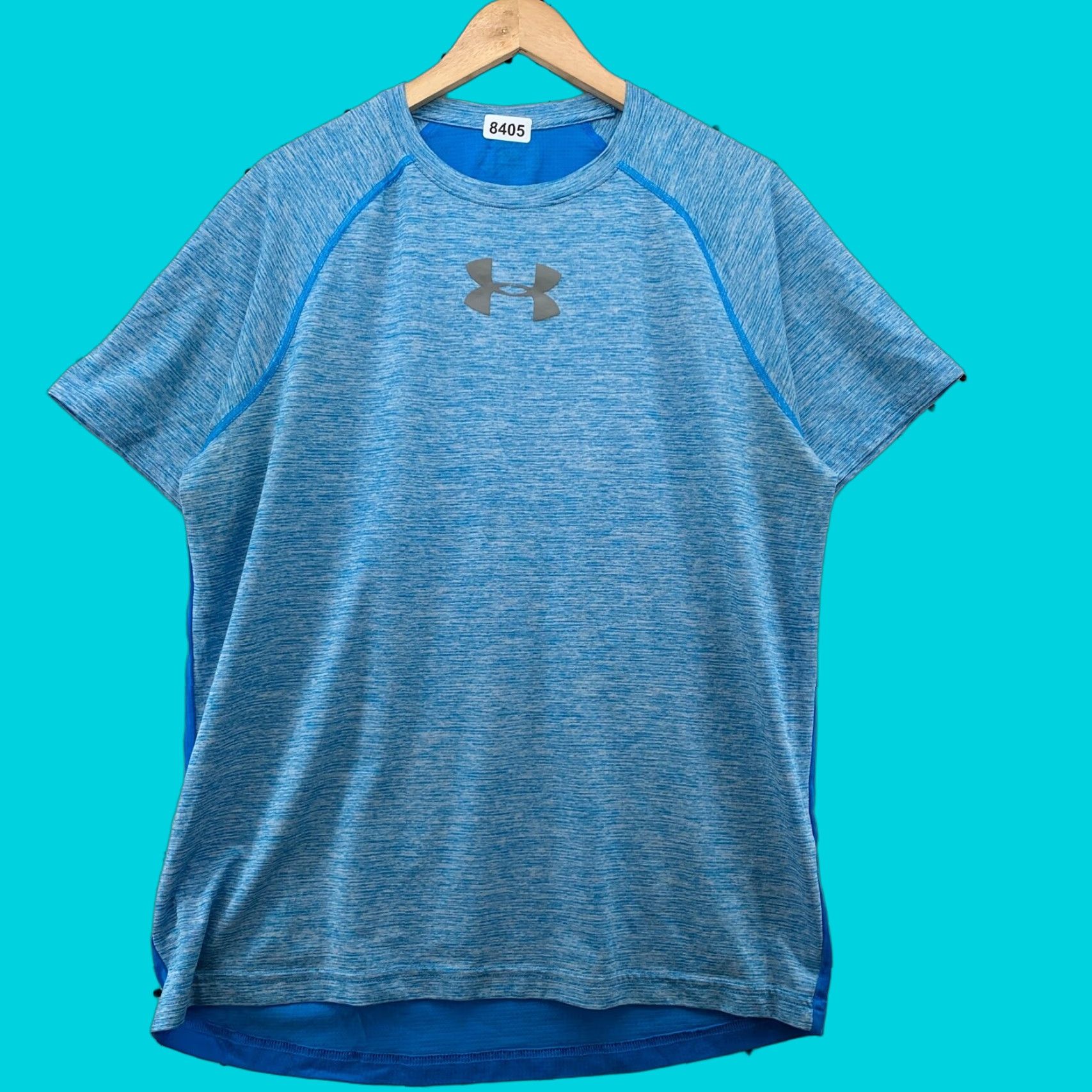 Under Armour Under Armour Active Shirt Mens L Blue Center Logo Short Sleeve TEE Athletic Breathable HeatGear large Mens Size US L / EU 52-54 / 3 - 1 Thumbnail