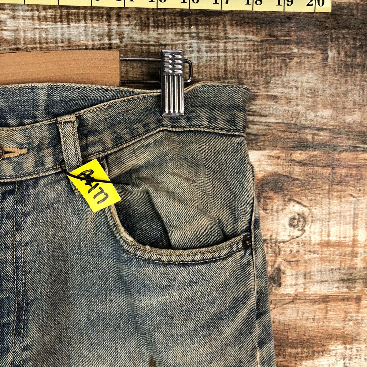 GL Hearth Blue patchwork Distressed Denim Pants #A2177