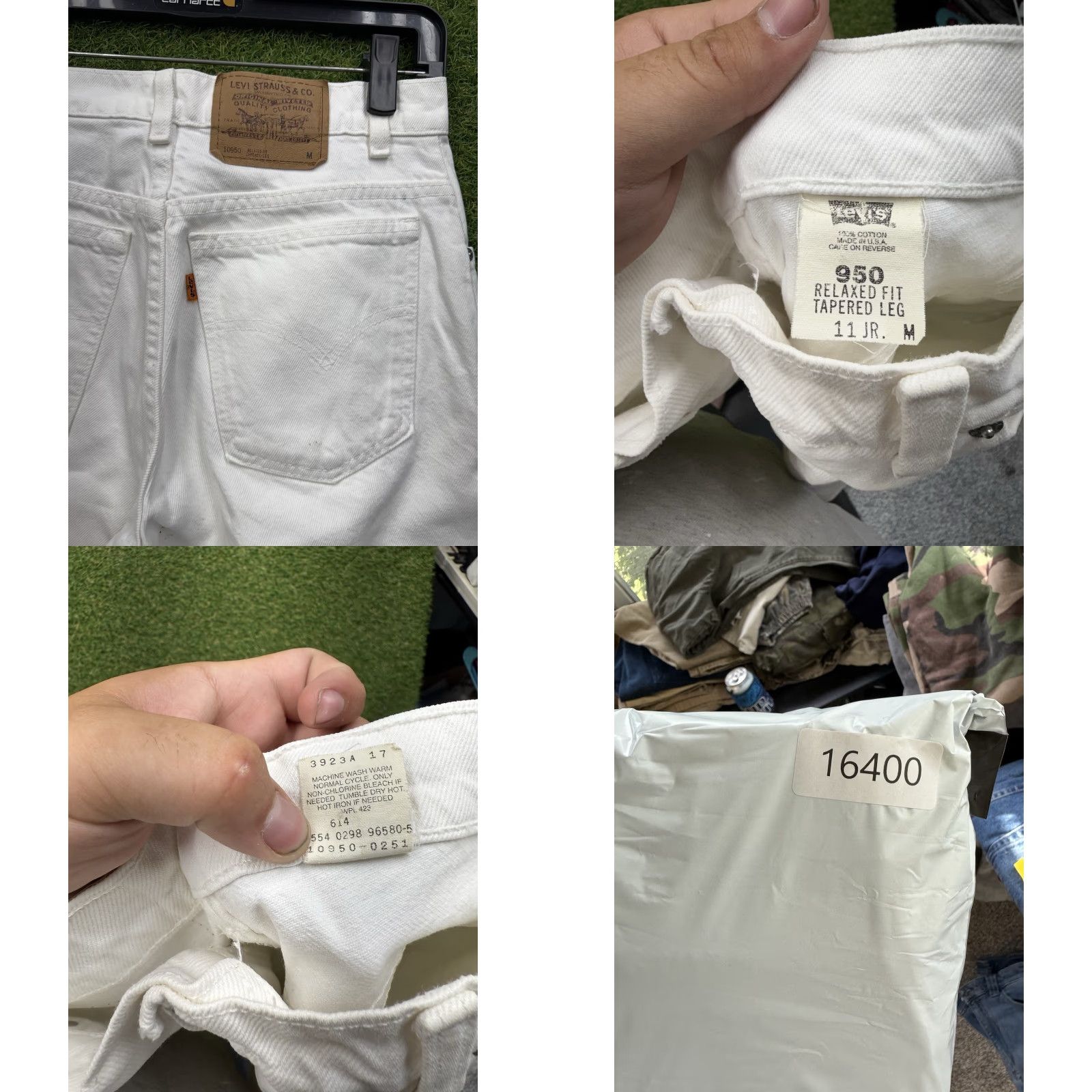 Levi's VINTAGE Levi's 950 Jeans Womens 11 Junior M White High Rise Orange Tab 90s Taper Size 32" / US 10 / IT 46 - 8 Thumbnail