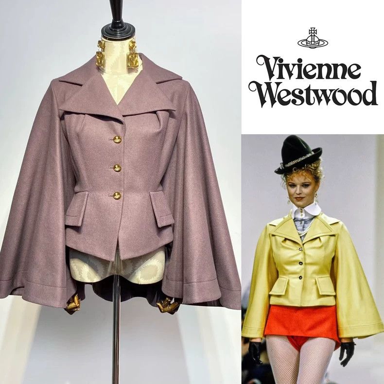 Vivienne Westwood Vivienne Westwood Grayish-purple cloak-style wool coat Size M / US 6-8 / IT 42-44 - 1 Thumbnail