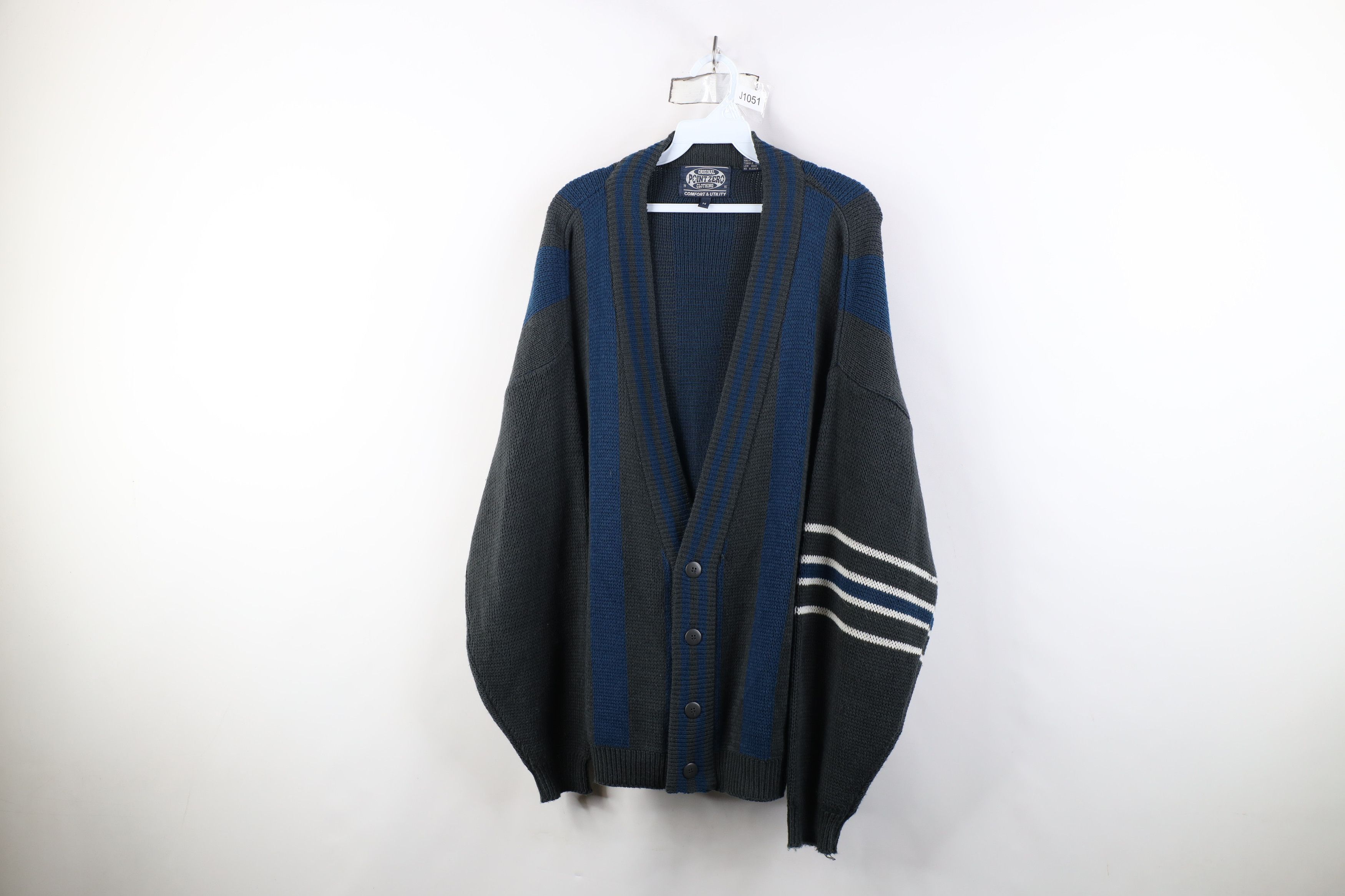 Vintage Vintage 90s Streetwear Skateboard Knit Cardigan Sweater Size US M / EU 48-50 / 2 - 1 Thumbnail