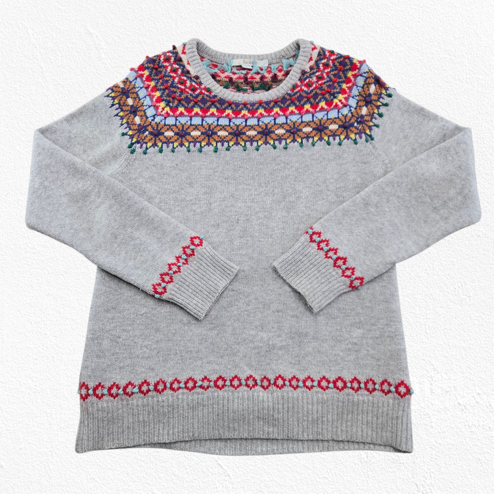 Boden Fair Isle Wool Blend Sweater Multicolor Bobble Knit Size 8 Size M / US 6-8 / IT 42-44 - 2 Thumbnail