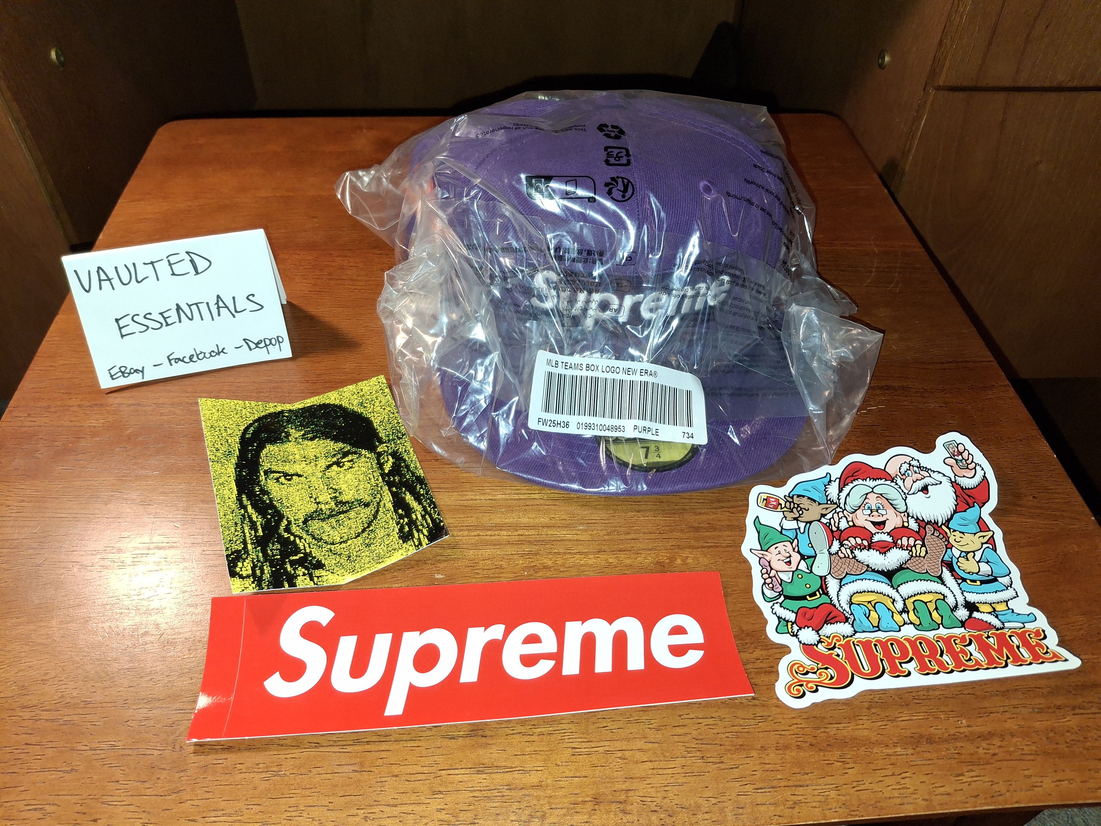 New Era × Supreme MLB Box Logo Fitted Hat - Purple - Houston Astros 7 3/4 Size ONE SIZE - 5 Thumbnail
