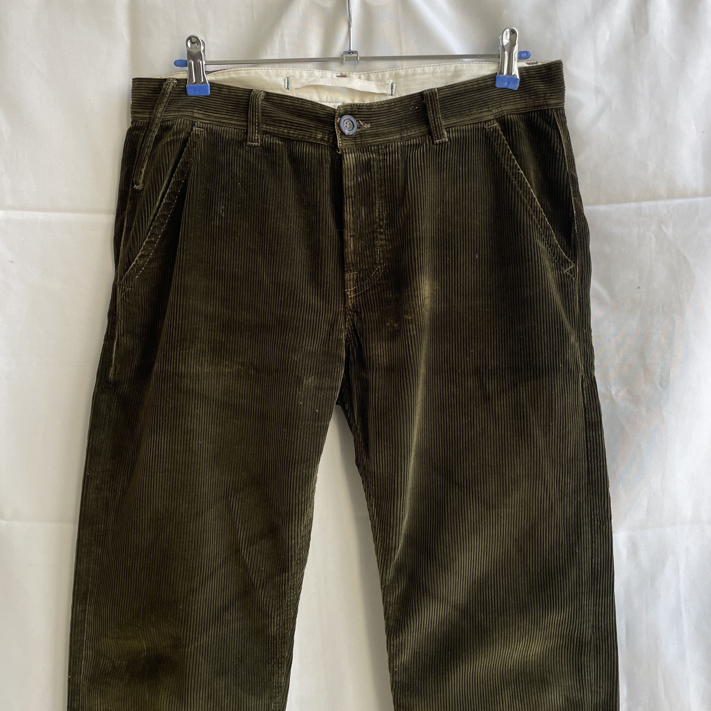 Scarti-Lab Scarti Lab 101 SN814 Green Corduroy Pants Size 33 Size US 33 - 3 Thumbnail