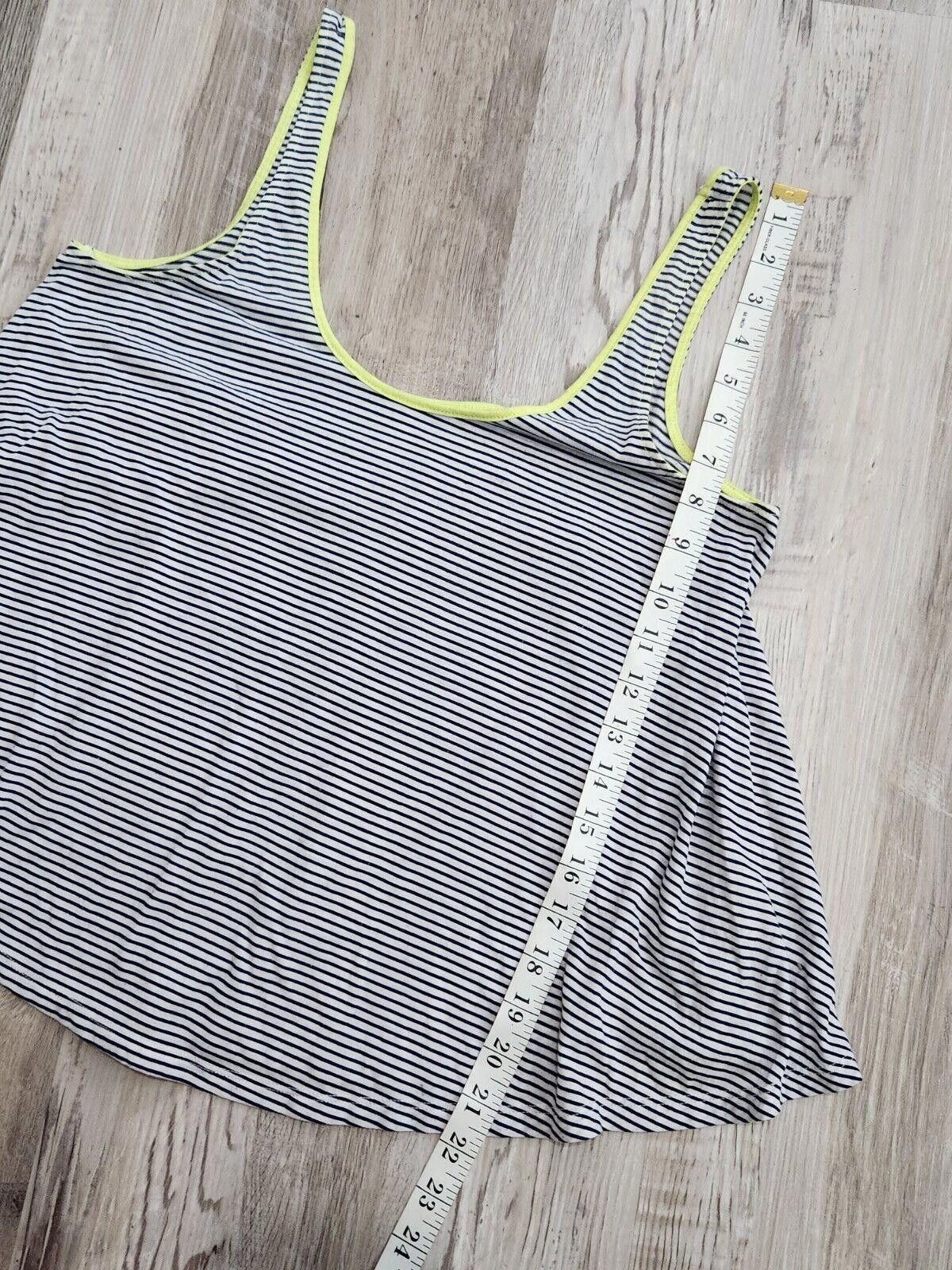 Designer American Eagle Aloha Tank Top Yellow Blue Striped Med Crop Size M / US 6-8 / IT 42-44 - 5 Thumbnail