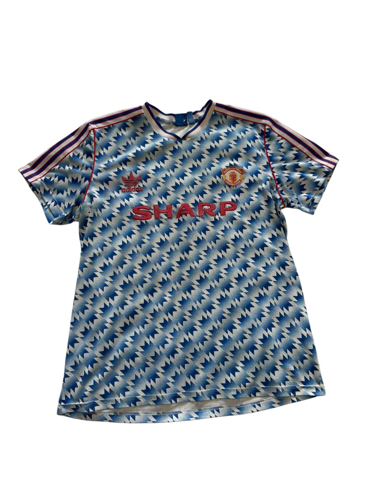 Adidas MANCHESTER UNITED AWAY KIT 1990-92 (SNOWFLAKE) Size US XXL / EU 58 / 5 - 1 Thumbnail