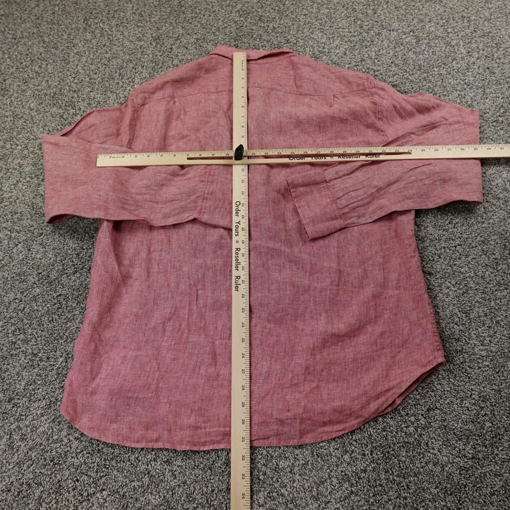 J.Crew J.CREW Shirt Mens XL Red Linen Slim Button-Up Long Sleeve Chambray Lightweight Button-Down, Collared, Solid, Breathable, L blindly Size US XL / EU 56 / 4 - 5 Thumbnail