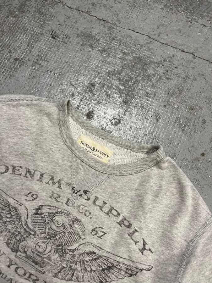 Polo Ralph Lauren 2010s Ralph Lauren Denim & Supply Motors Grey Sweater Size XS / US 0-2 / IT 36-38 - 5 Thumbnail