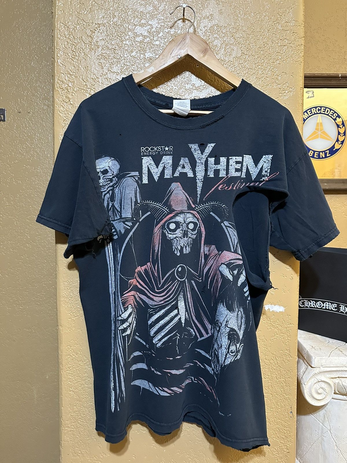 4GSELLER × Band Tees × Vintage THRASHED Vintage Mayhem Festival Rockstar Tee Size US L / EU 52-54 / 3 - 1 Thumbnail