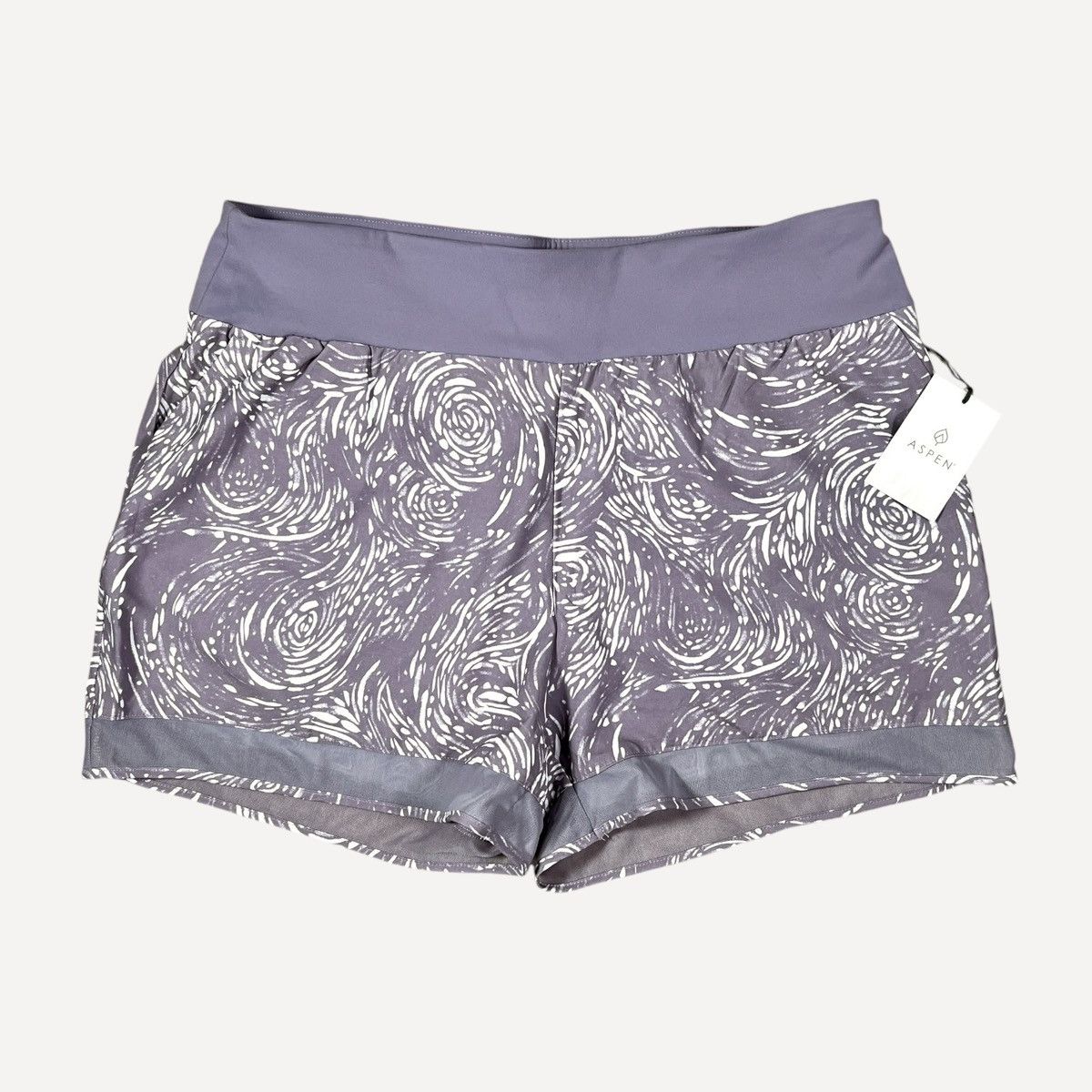 Other Aspen Purple Printed Mesh Hem 4 Pockets Shorts Sz XL Size 35" - 1 Thumbnail