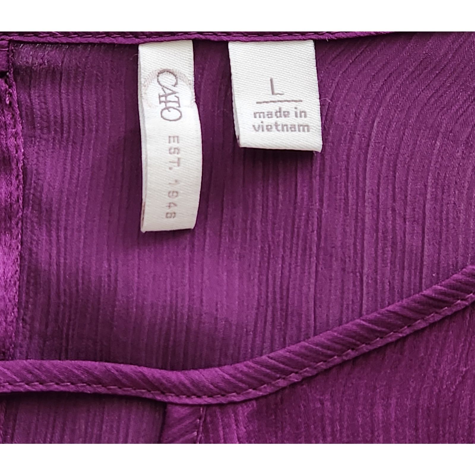 Other Cato Purple 3/4 Ruched Sleeves Keyhole Neck Top Large Size L / US 10 / IT 46 - 4 Thumbnail