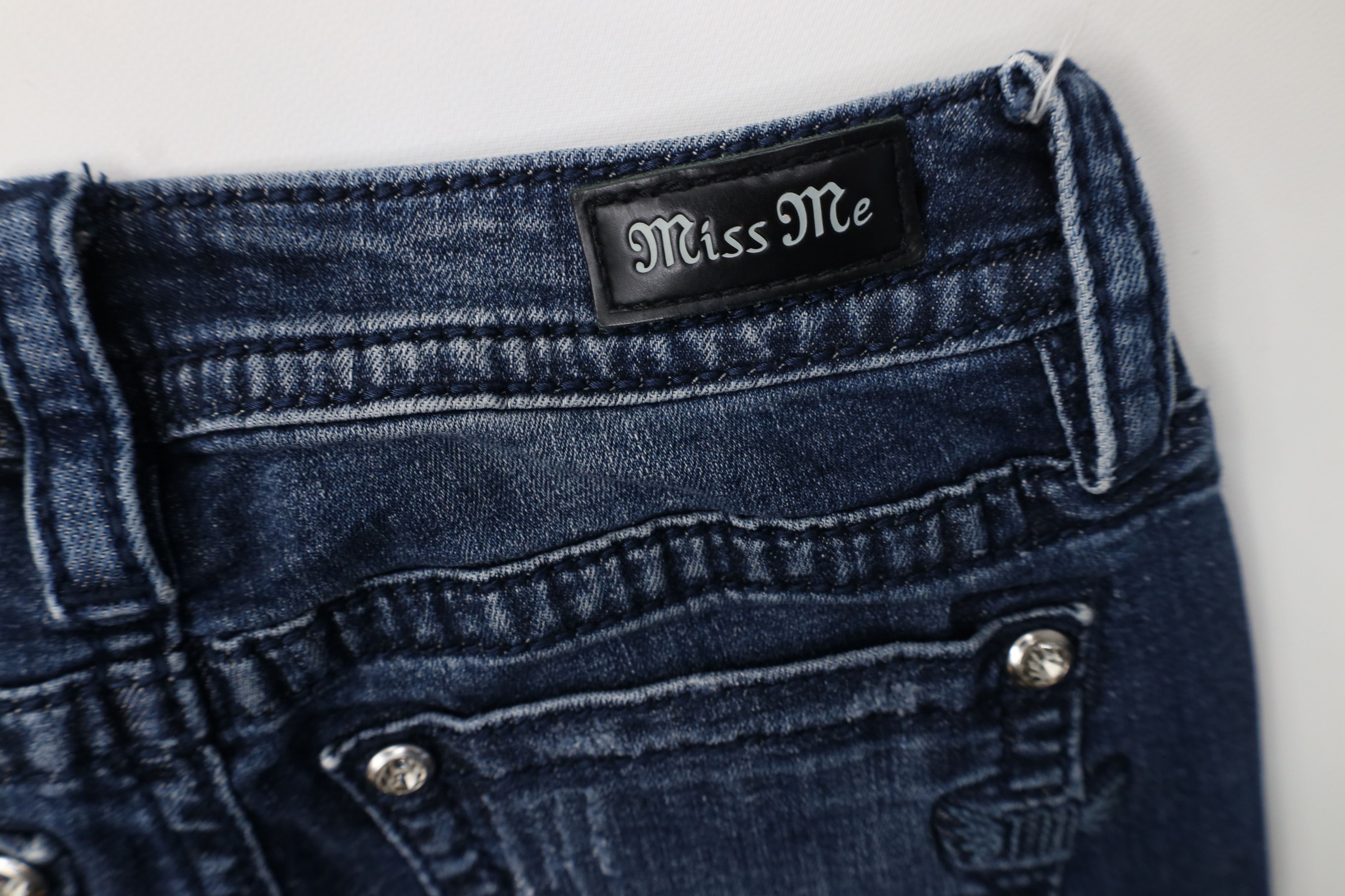 Miss Me Miss Me High Rise Skinny Leg Stretch Denim Jeans Rhinestone Size 26" / US 2 / IT 38 - 12 Thumbnail