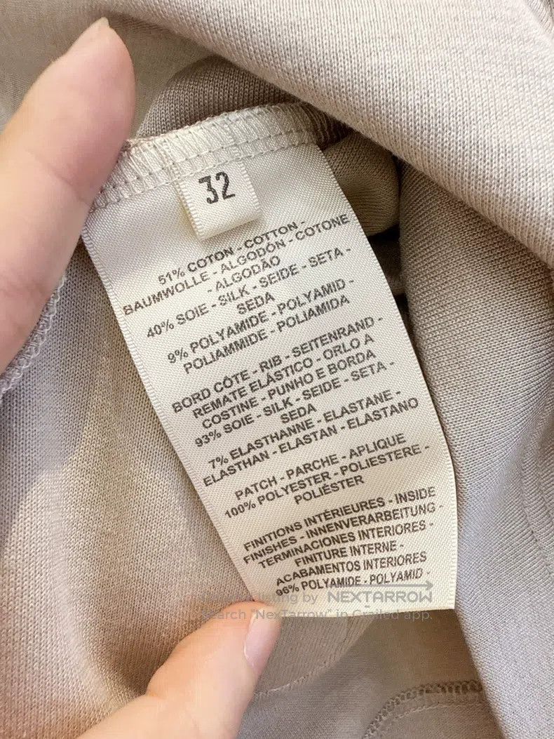 Hermes Hermes Oatmeal-colored silk cotton round-neck seal logo sw Size 4XL / US 24-26 - 6 Thumbnail
