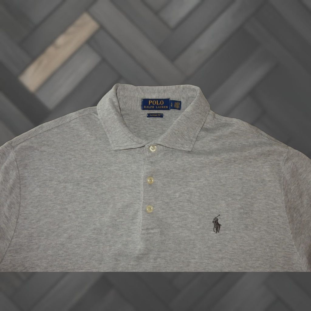 Polo Ralph Lauren Polo Ralph Lauren Polo Shirt Mens L Short Sleeve Gray Cotton Size US L / EU 52-54 / 3 - 1 Thumbnail