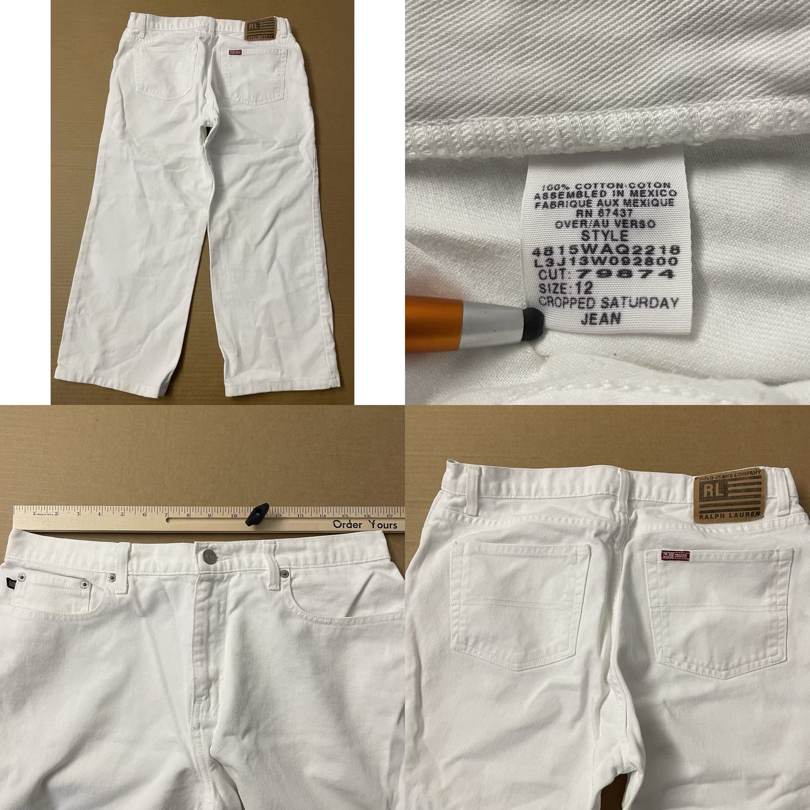 Ralph Lauren VINTAGE Ralph Lauren Jeans Womens 12 White RL Baggy Hip Hop Y2K Size 34" / US 12 / IT 48 - 9 Thumbnail