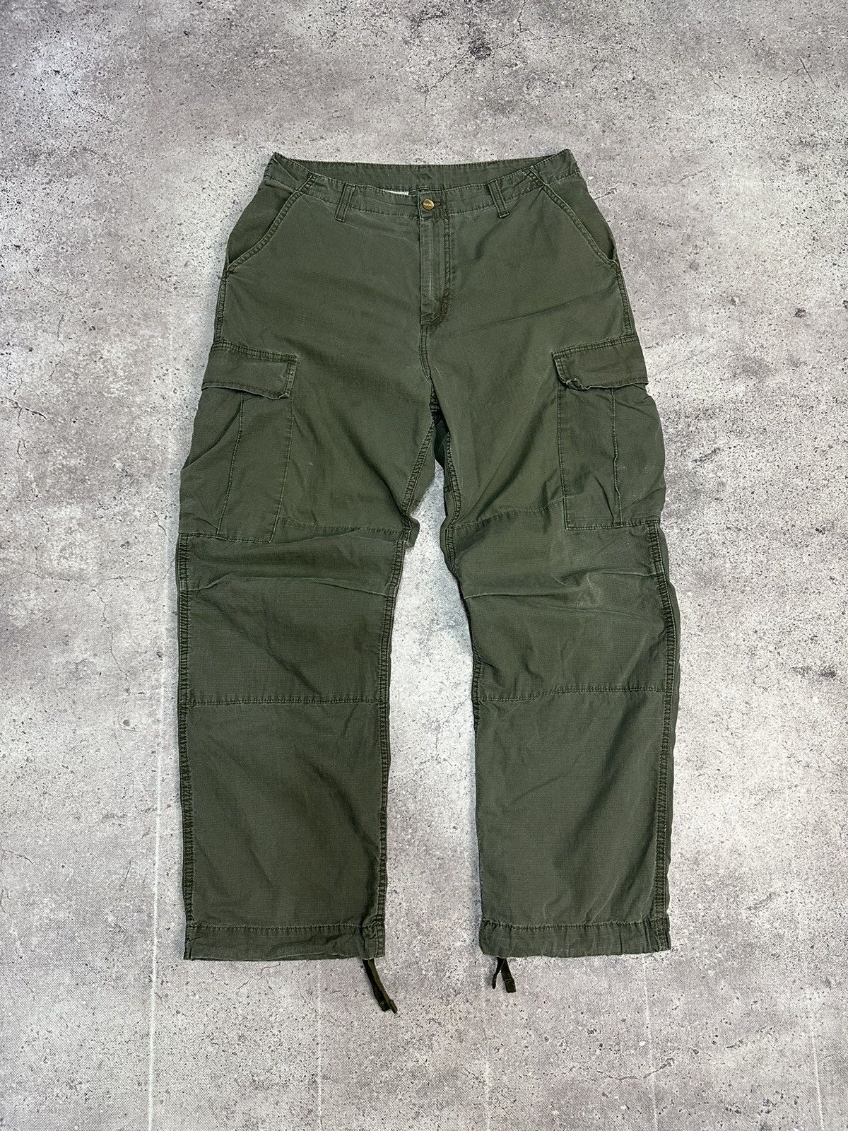 Carhartt × Vintage Vintage Carhartt Cargo Distressed Pants Faded Khaki Y2K Size US 32 / EU 48 - 4 Thumbnail