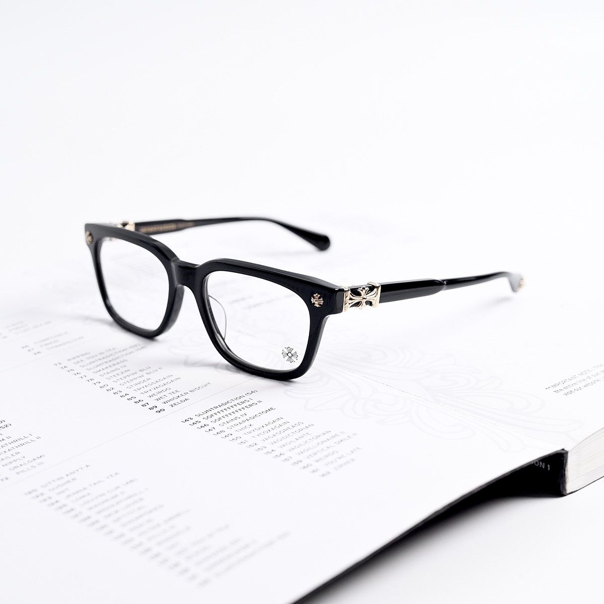 CHROME HEARTS COX UCKER BLACK 18K GOLD PLATED GLASSES