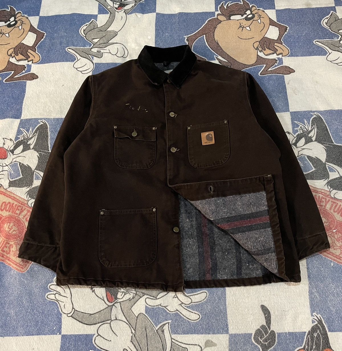 Image of Y2K Carhartt Chore Jacket in Brown, Men's (Size XL)