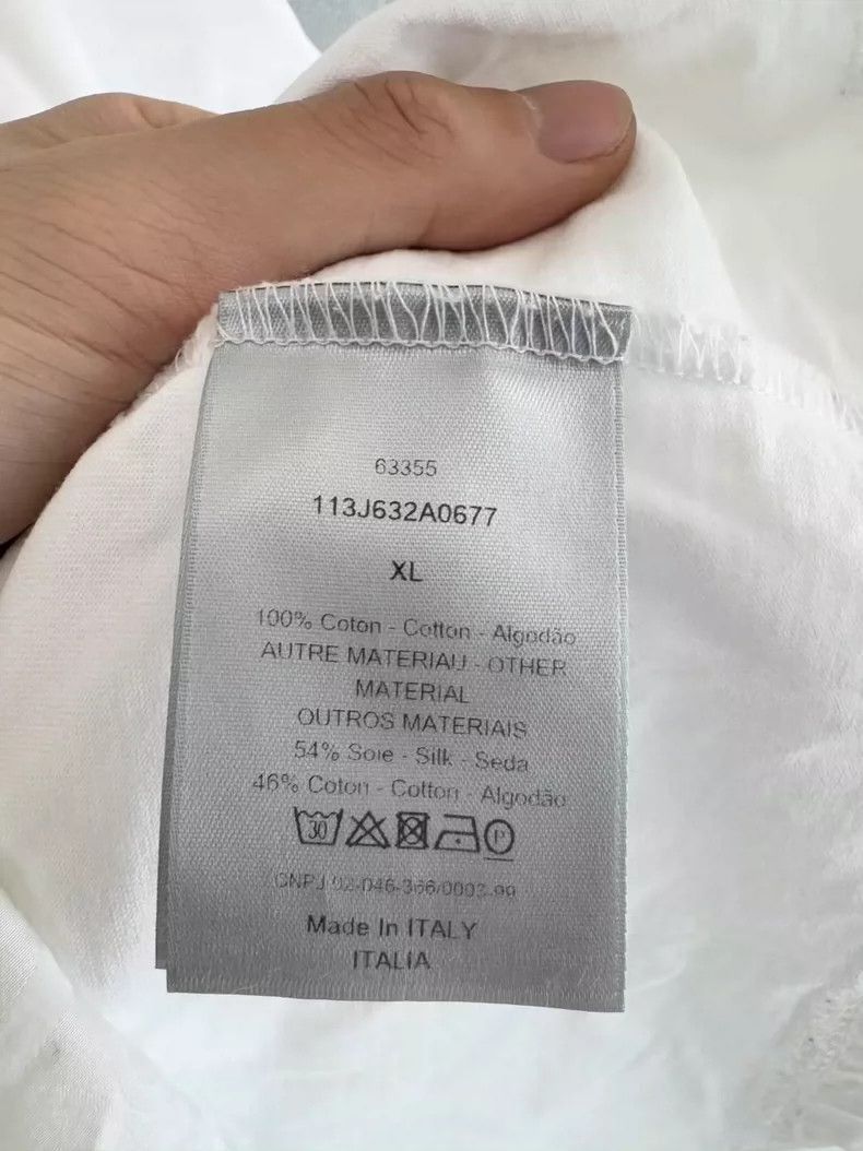Dior Dior Short Sleeve White T-2505 Size US XL / EU 56 / 4 - 5 Thumbnail