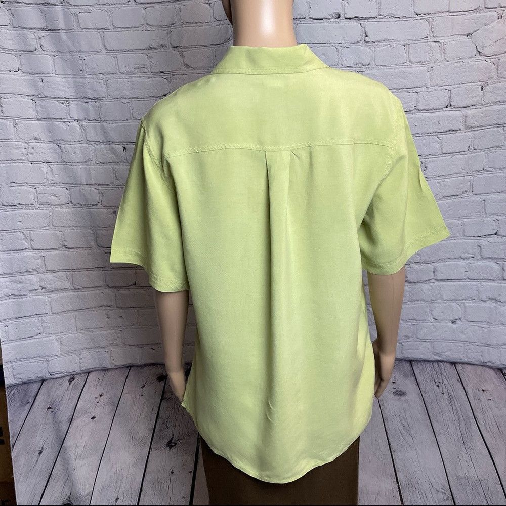Other Vintage Silk Ncounter Light Green Short Sleeve Button Blous Size M / US 6-8 / IT 42-44 - 4 Thumbnail