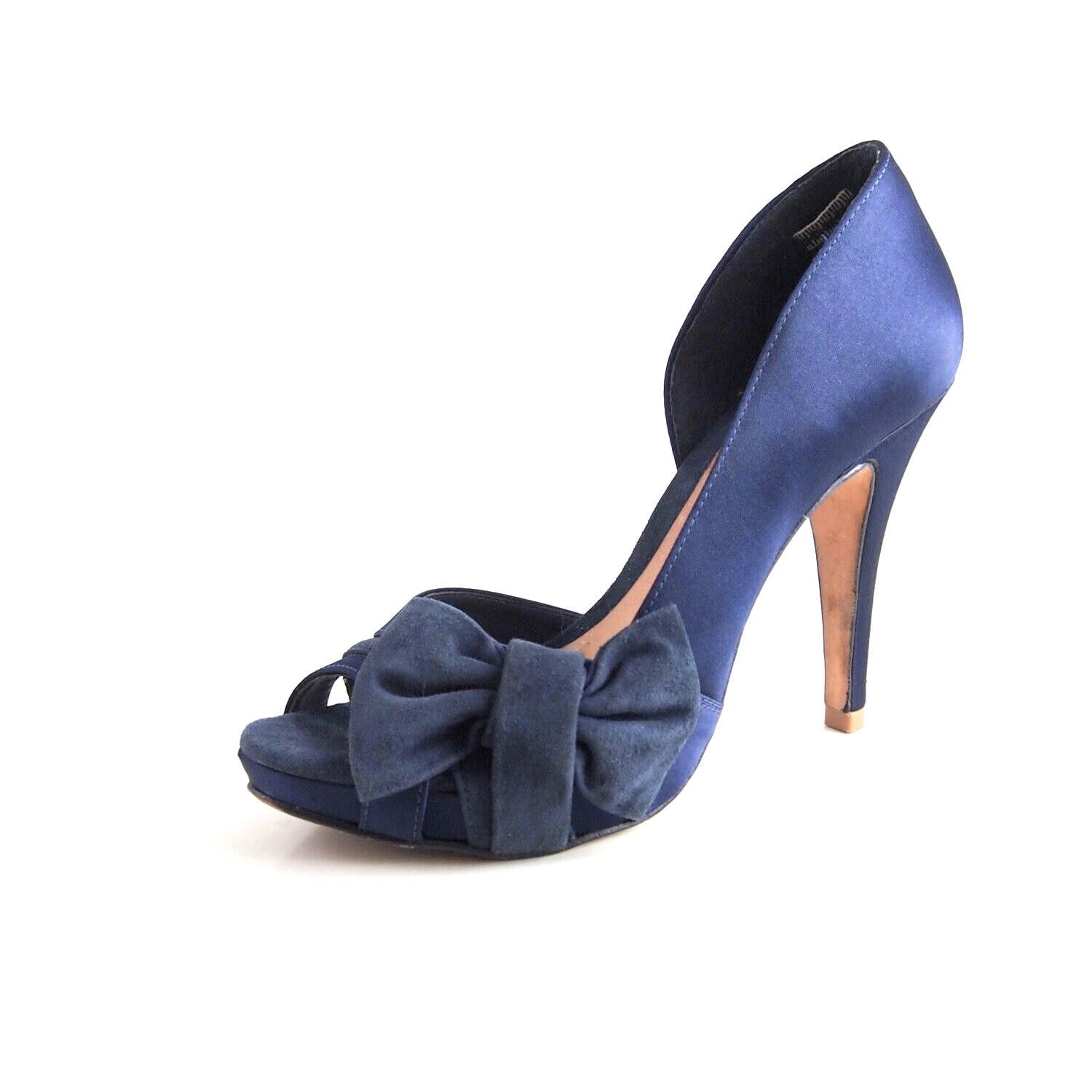 Designer Schutz D'Orsay HEels Blue Satin Suede US 7 EU 37 Size US 7 / IT 37 - 1 Thumbnail