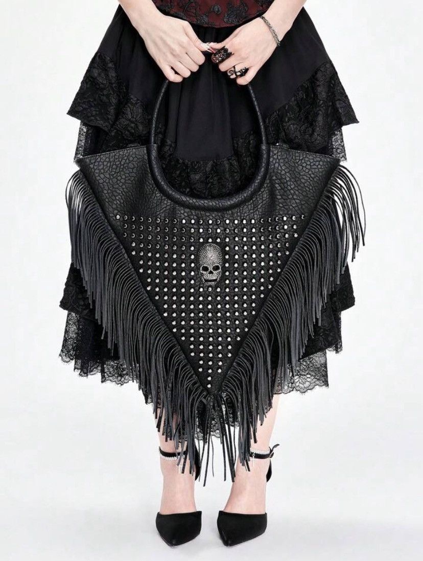 Japanese Brand Alexander McQueen style avant garde skull leather handbag Size ONE SIZE - 3 Thumbnail