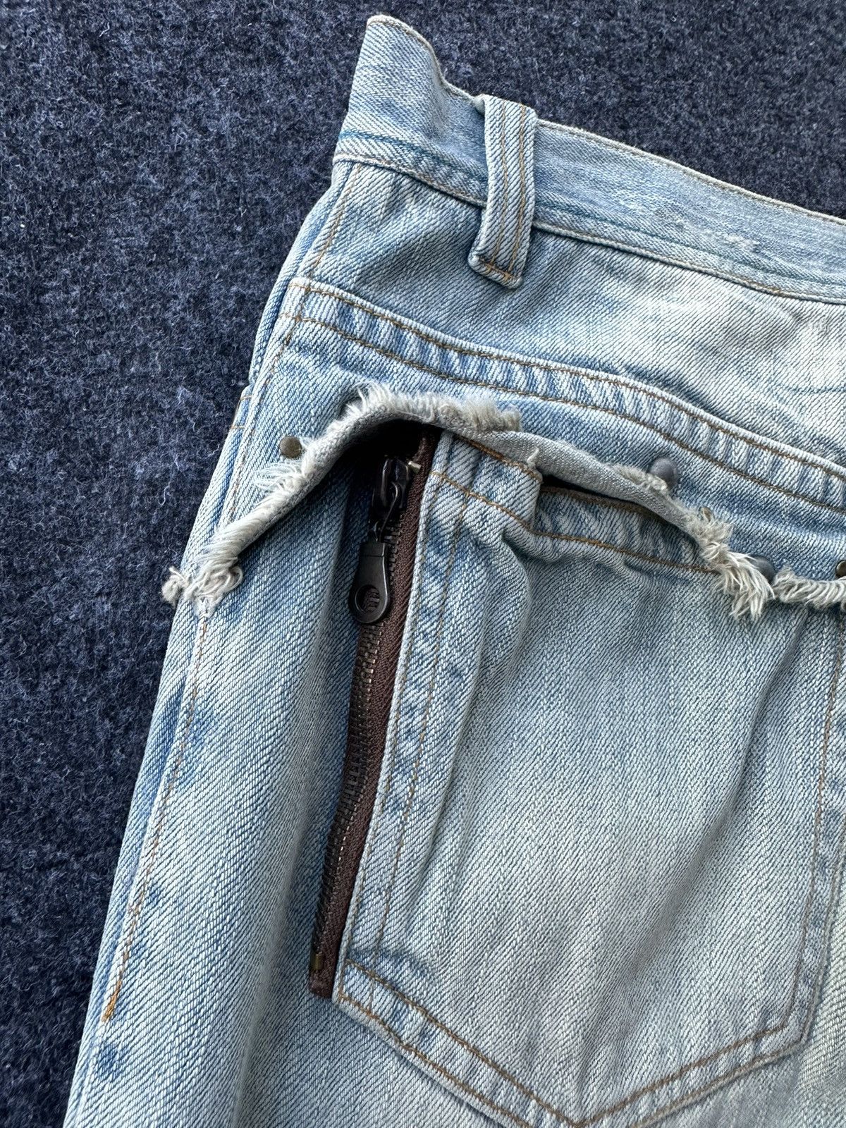 PPFM Vintage Gumu International Distressed Denim 32x33 D171 Size US 32 / EU 48 - 7 Thumbnail